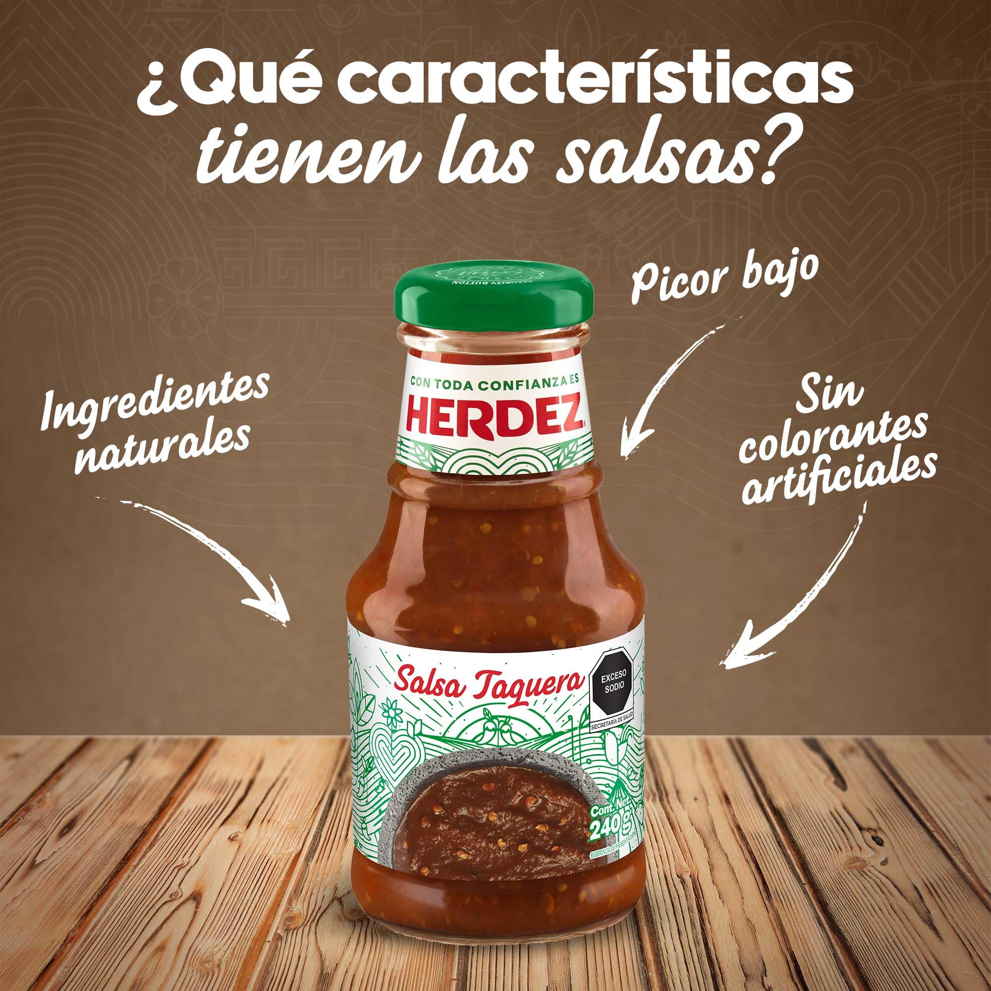 Herdez Salsa Taquera 240 g Salsa roja picante mexicana