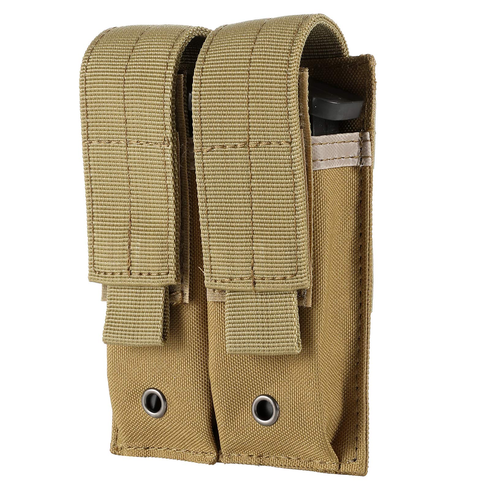 FRTKK Tactical Single/Double Pistol Mag Pouch Outdoor Molle Open-Top Magazine Pouch for Glock M1911 92F