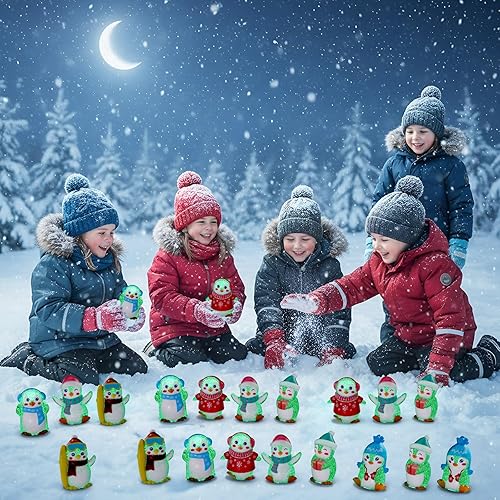 Miniatura 5 de Realspring Christmas Rubber Penguin Bulk Cute Squeak Floating Penguin Rubber Animals Bathtub Toy Winter for Kids Xmas Stocking Stuffers Xmas Tree