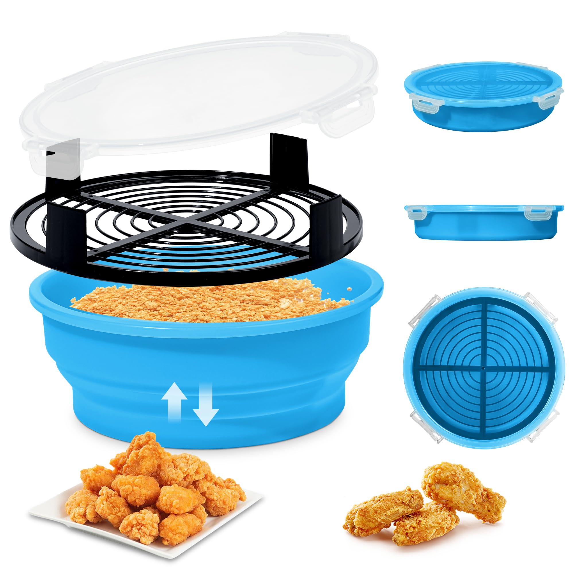 Collapsible Batter Bowl - Light Blue -9