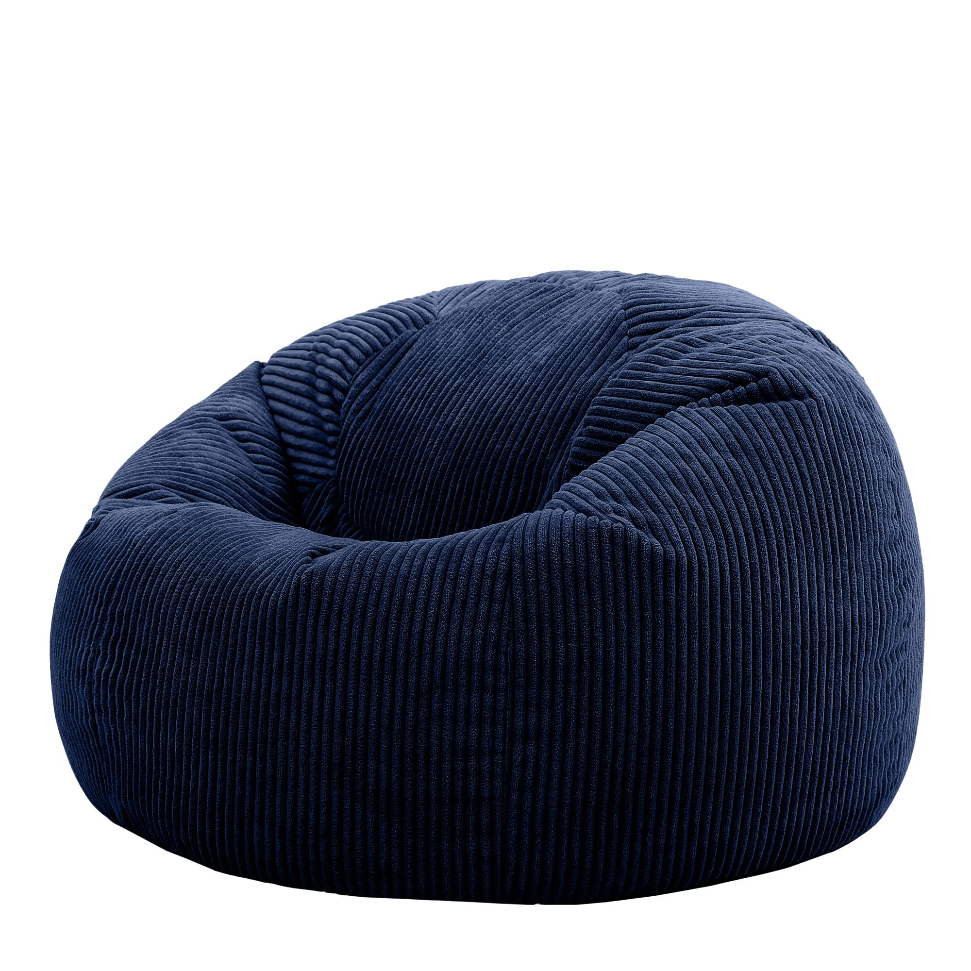 icon Kingston Cord Bean Bag, Navy Blue, Large Adult Bean Bag Chair with Filling Included, Comfy Chair, Living Room Furniture, Bedroom Furniture