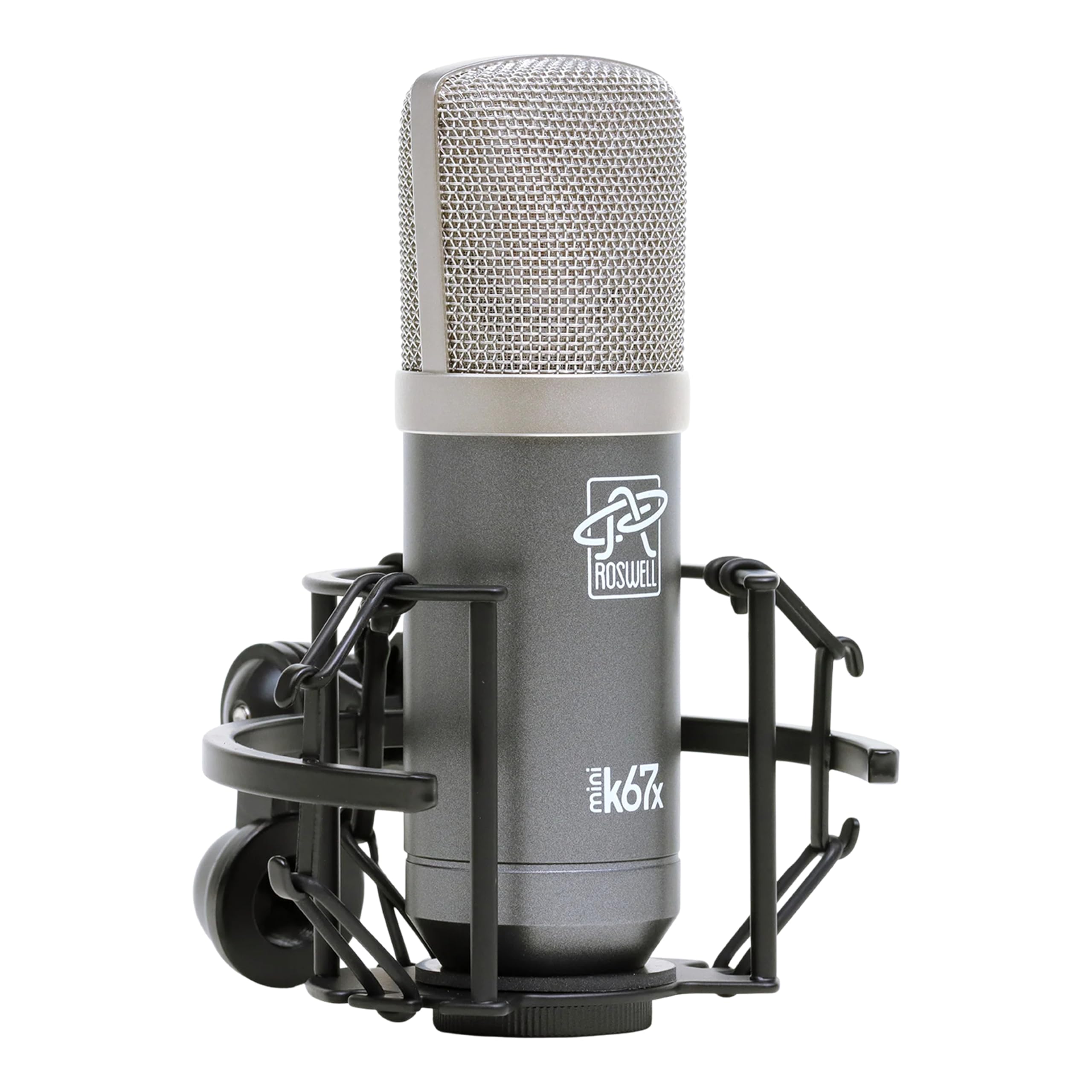Roswell Pro Audio Mini K67x 34mm Professional Studio XLR Large Diaphragm Condenser Microphone with Vintage Circuit, Custom Output Transformer & Harmonic Saturation for Podcasting, Vocals, Guitars - 1U