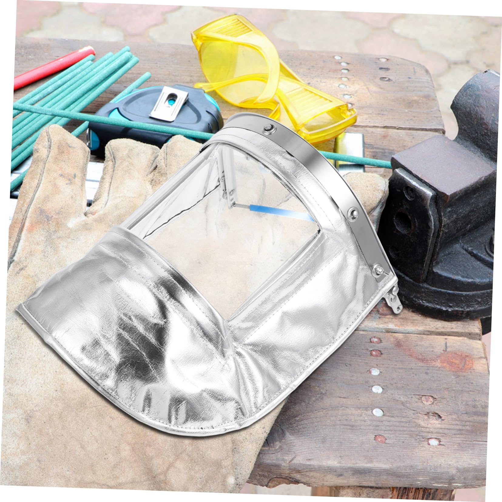 Voll Gesichtsschutzmaske aus Aluminiumfolie und Transparentem Material mit Hitzebeständigkeit und Ergonomischem Design für Schweißarbeiten und Hohe Temperaturen
