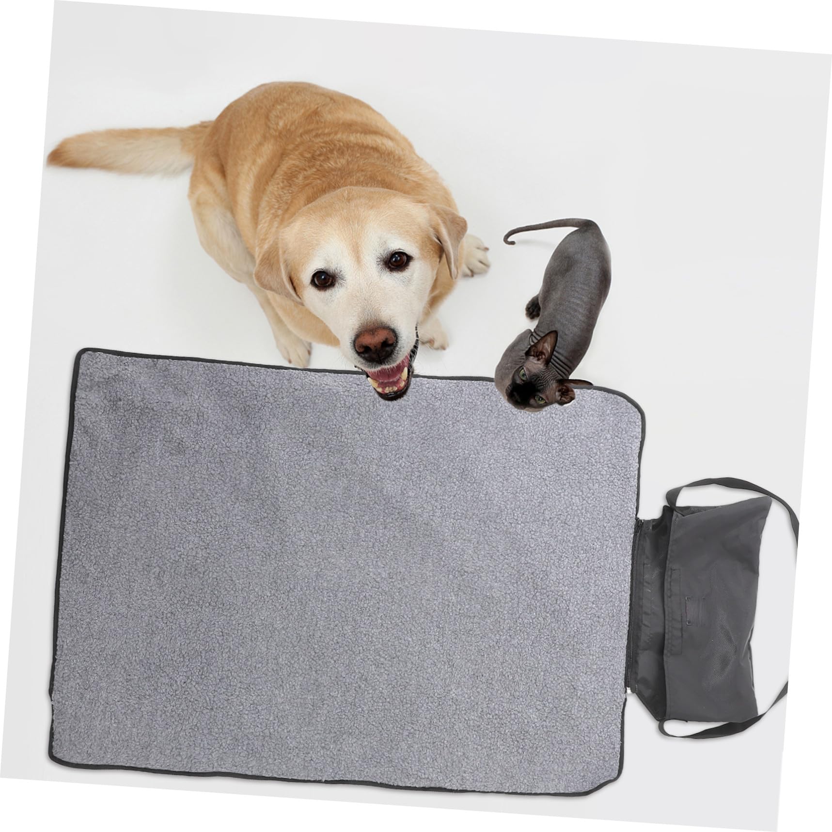 VICASKY Manta Plegable para Mascotas Negra de Lana, Cálida y Fácil de Transportar, Adecuado como Manta de Viaje o Esterilla para Exteriores para Perros y Mascotas