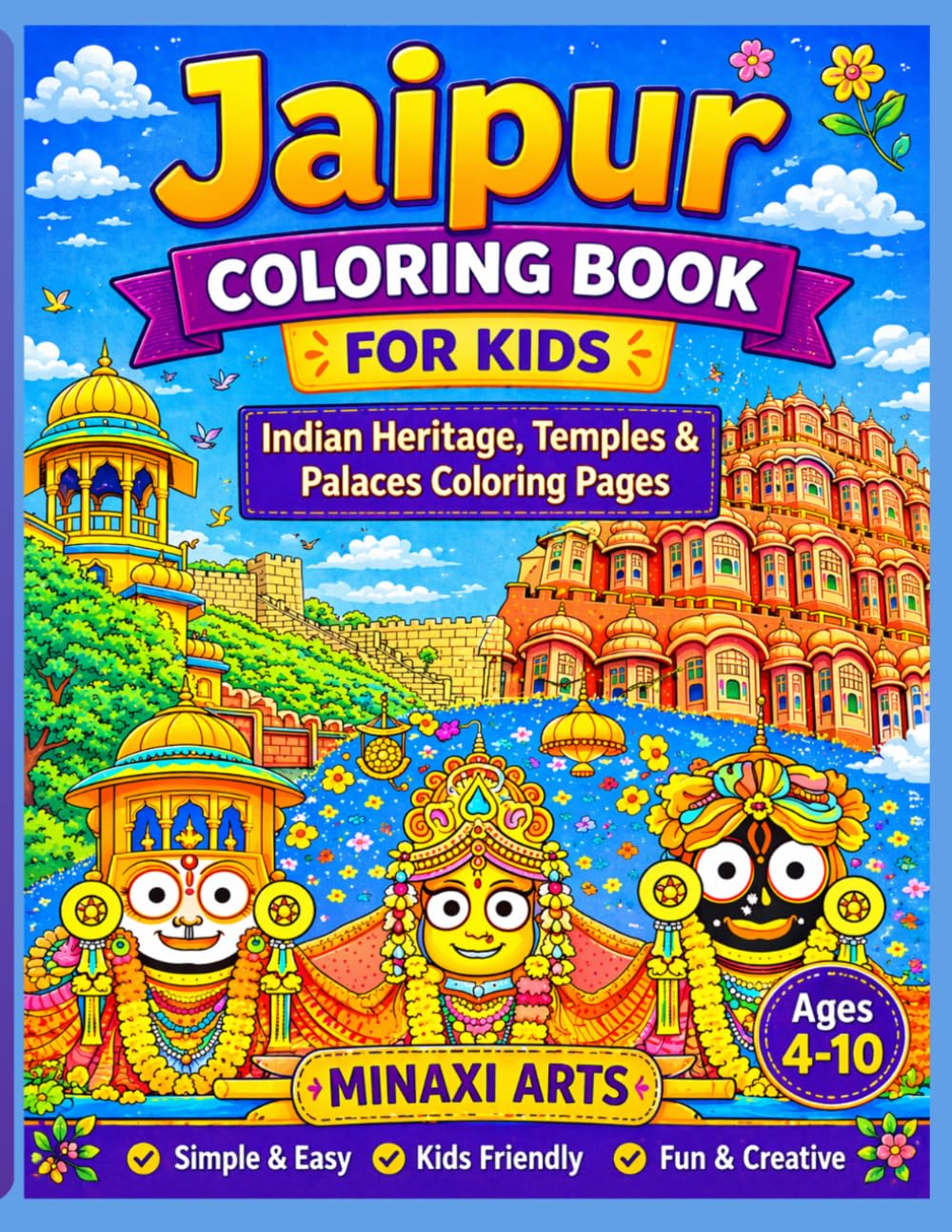 Jaipur Coloring Book for Kids: Indian Heritage, Temples & Palaces Coloring Pages: Fun & Easy Coloring Pages of Temples, Palaces, and Culture