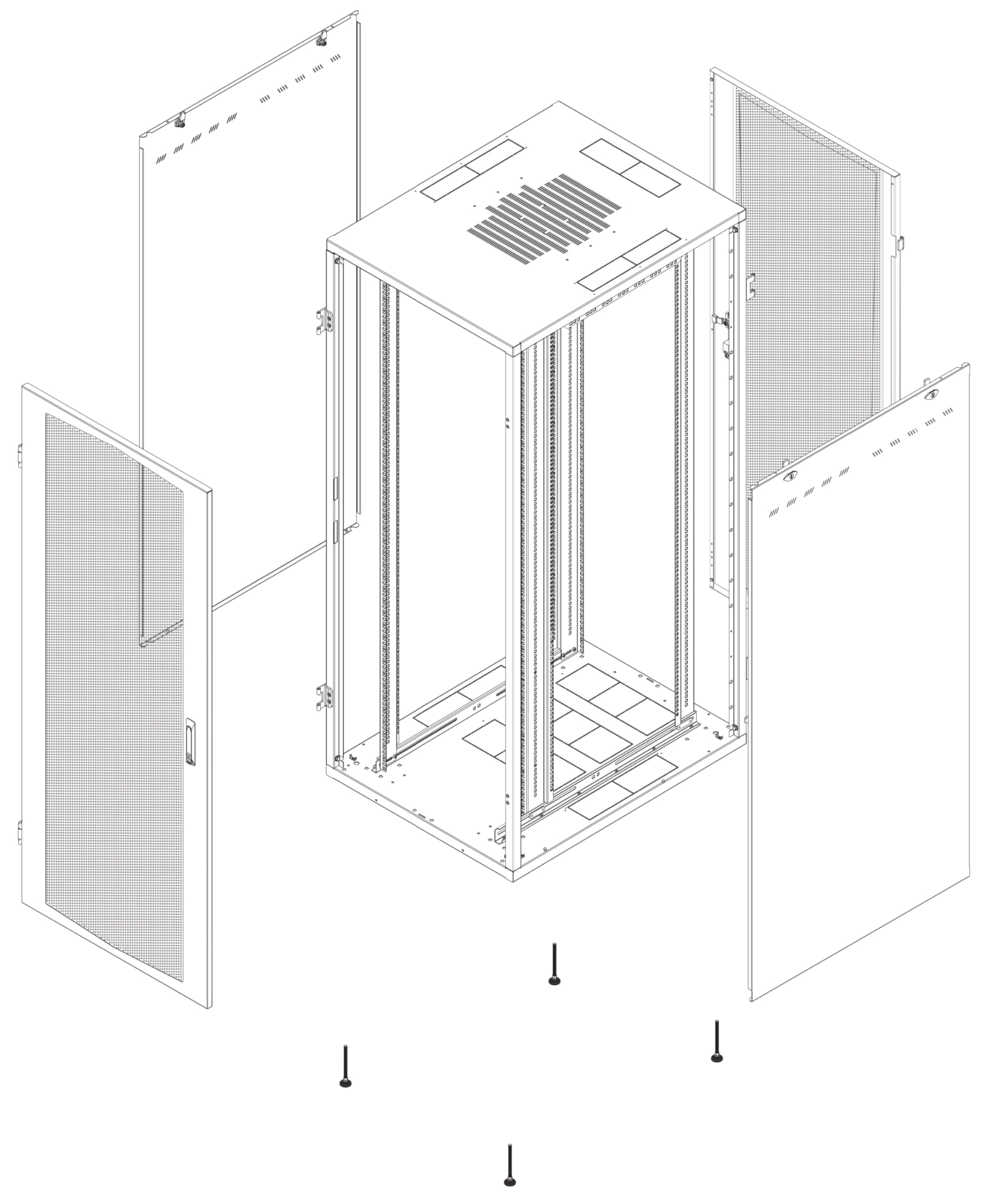 Intellinet 161354 Armadio Server Rack NextGen 1000 19" 800x1000 27U Nero Porta Grigliata Nero