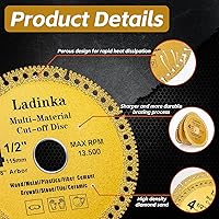 Vista 3 de Paquete de 4 muelas abrasivas de diamante electrochapadas de 4-1/2 pulgadas, disco indestructible resistente para amoladora angular, cuchillas