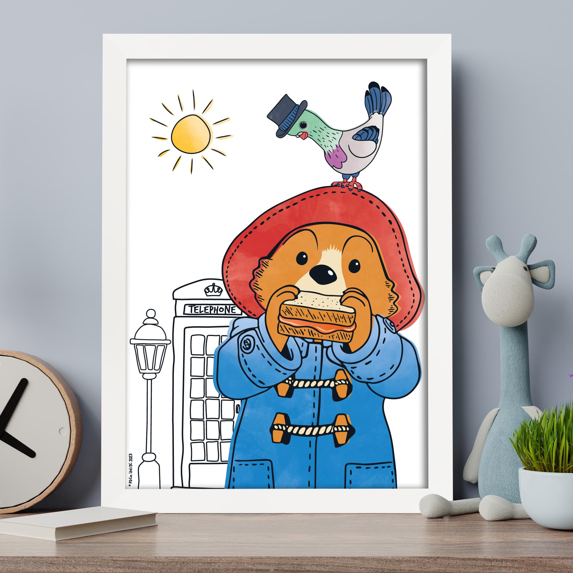 Paddington Bear Print - London Sketch Kids Wall Art Paddington TV (21cm x 29.7cm - A4)