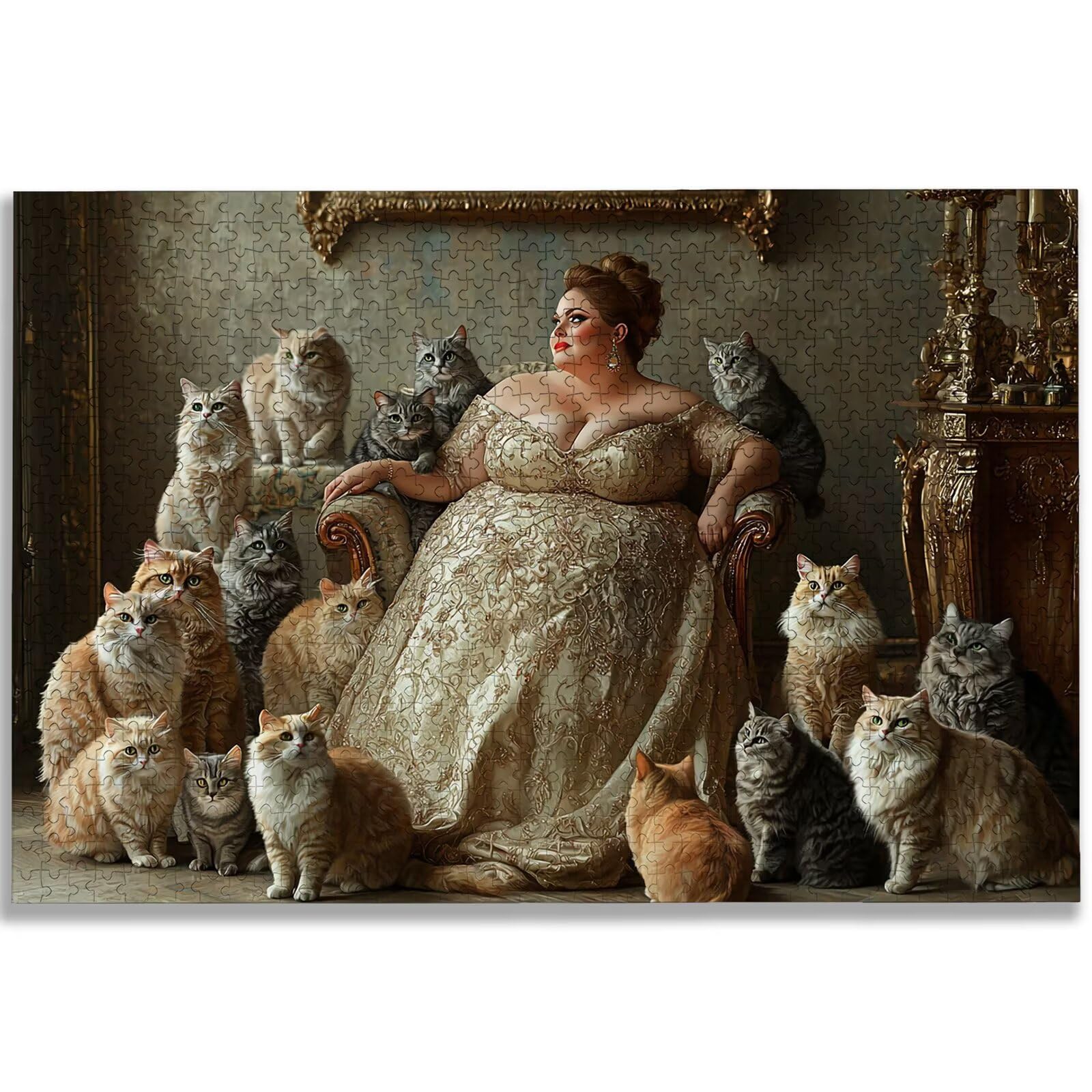 Puzzle 1000 sztuk gruba kobieta, puzzle retro 1000 sztuk dla dorosłych i nastolatków, drewniane puzzle z wykwintnym opakowaniem, rodzinne gry edukacyjne, do dekoracji domu, prezent-2729