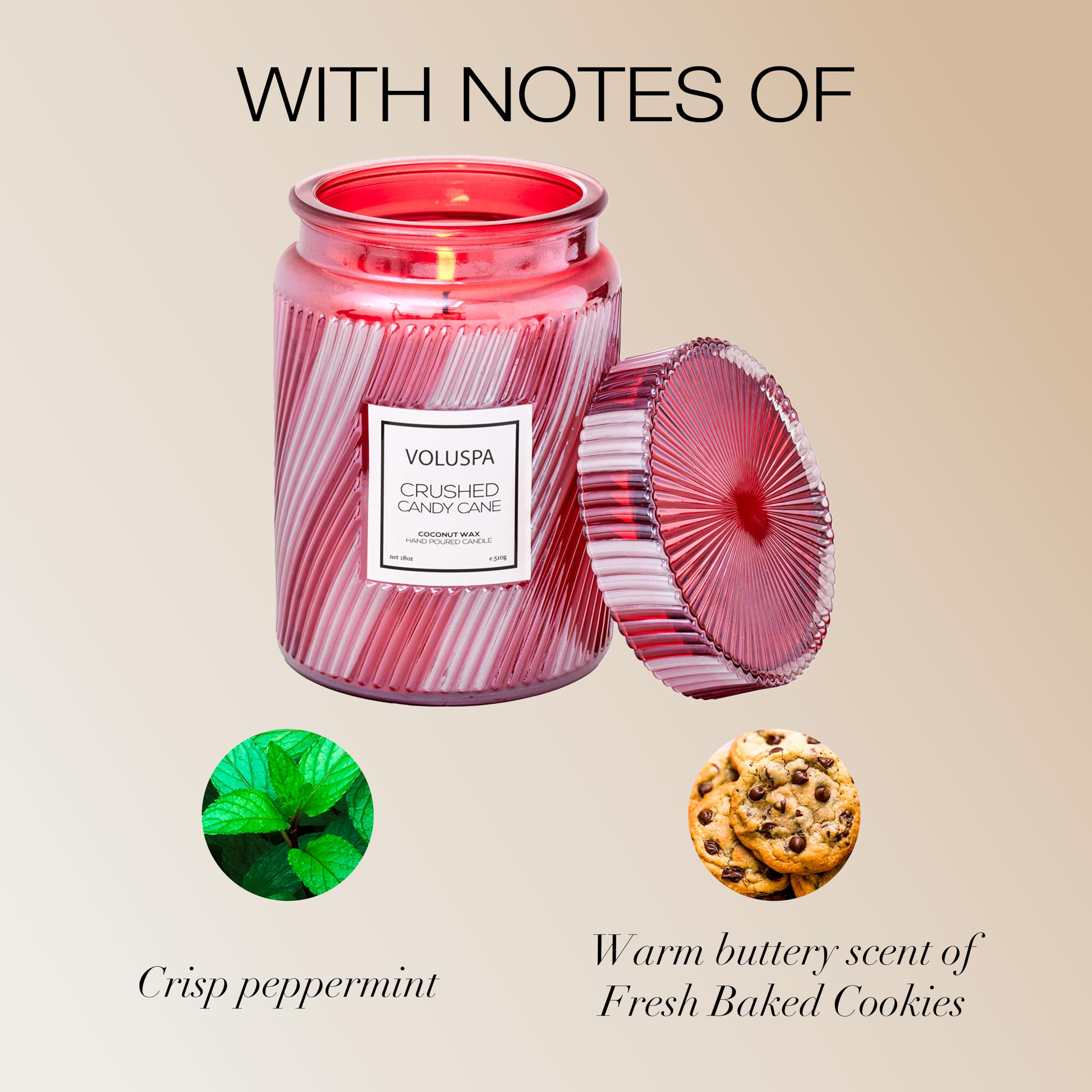 Amazon.com: Voluspa Crushed Candy Cane, Large Candle Jar, 18 oz