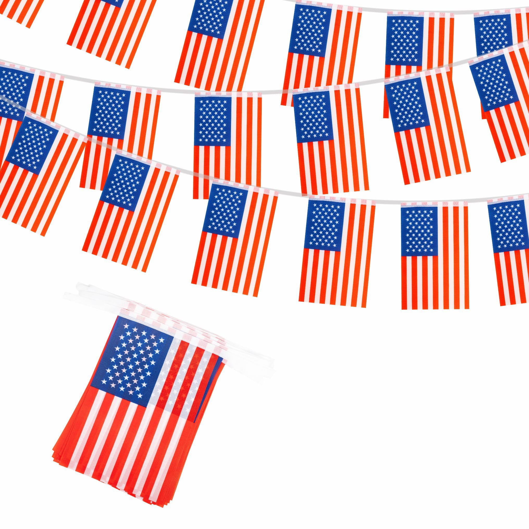 10m USA Flags Bunting America Flag Decorations 30 pcs, USA Flags Bunting Banner for World Cup Football 2026 Sports Events Party Decoration, Double-Sided America Flag Buntings — image 1