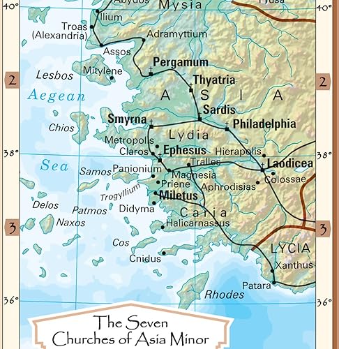 Miniatura 2 de Cool Owl Maps Póster de mapa de pared para propagación temprana del cristianismo y las siete iglesias de Asia Menor, papel de 36 x 18 pulgadas