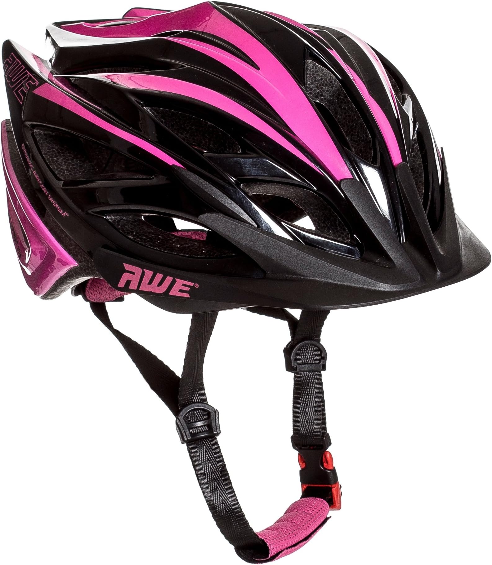 AWEBlade™ Bike Helmet Road Helmet Adult Mens Womens 55-58cm Bicycle Helmet Black/Pink Medium Adjustable Lightweight In Mould *AWE 5 year Crash Replacement Policy, CE-EN 1078:2012:A1:2012 standards
