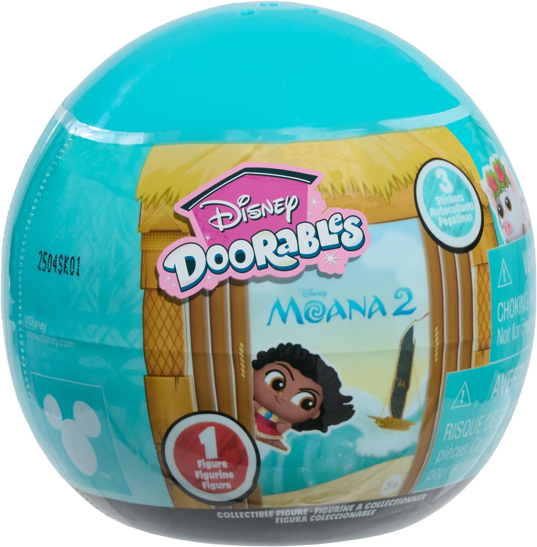 Just Play Disney Doorables Moana 2 Movie Blind Capsule, Collectible 1.5-inch mini toy figures, Kids Toys for Ages 5 Up