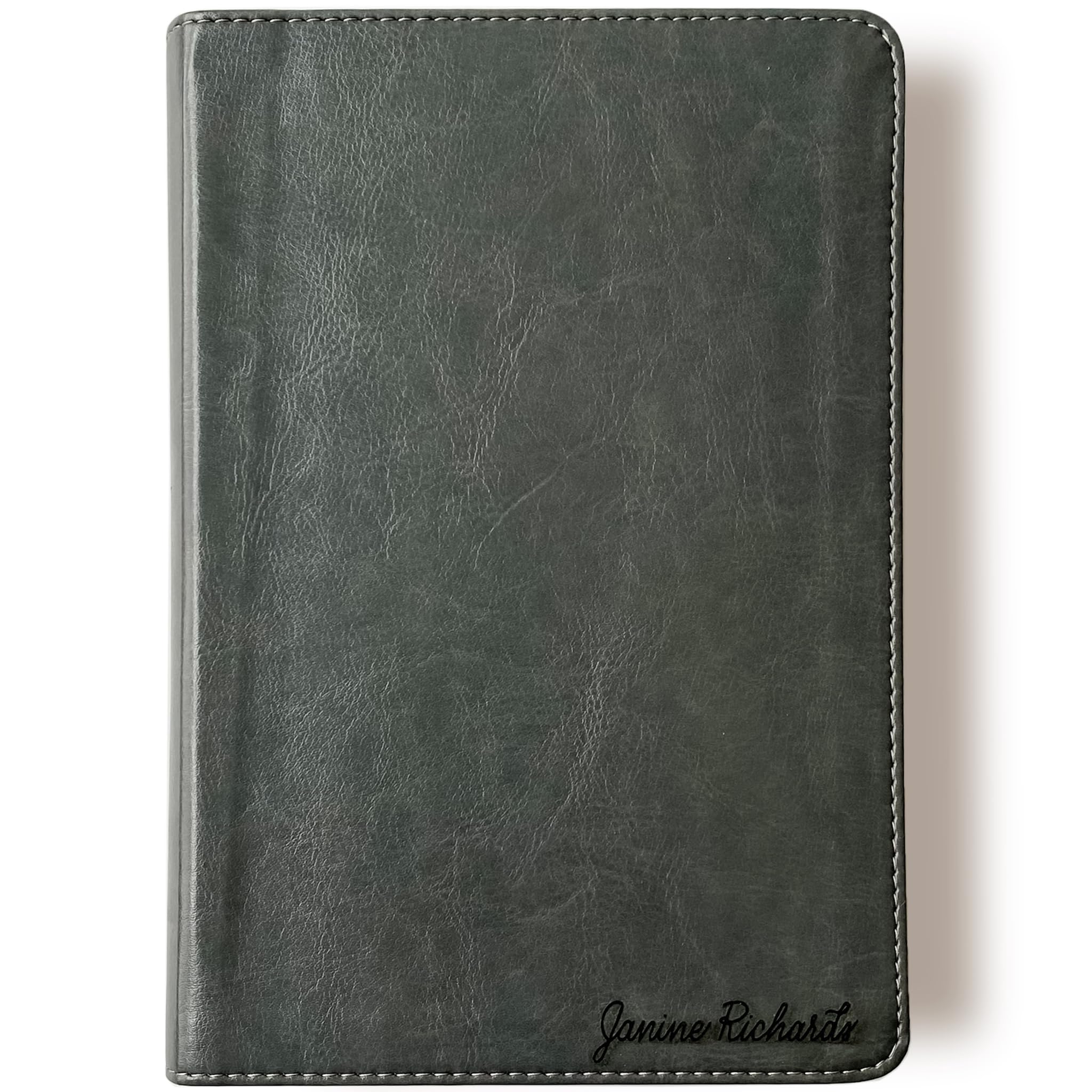 Personalized ESV Student Study Bible, Option to Customize with Hand Lettered Name Engraved on Cover, Gray Trutone Leather, Personalized Gift,