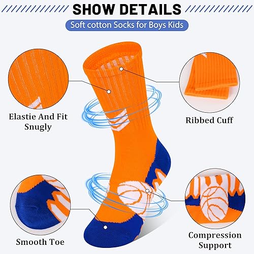 Miniatura 2 de Tphon Calcetines deportivos acolchados para niños y niños, calcetines de entrenamiento deportivos para correr, calcetines de algodón transpirables