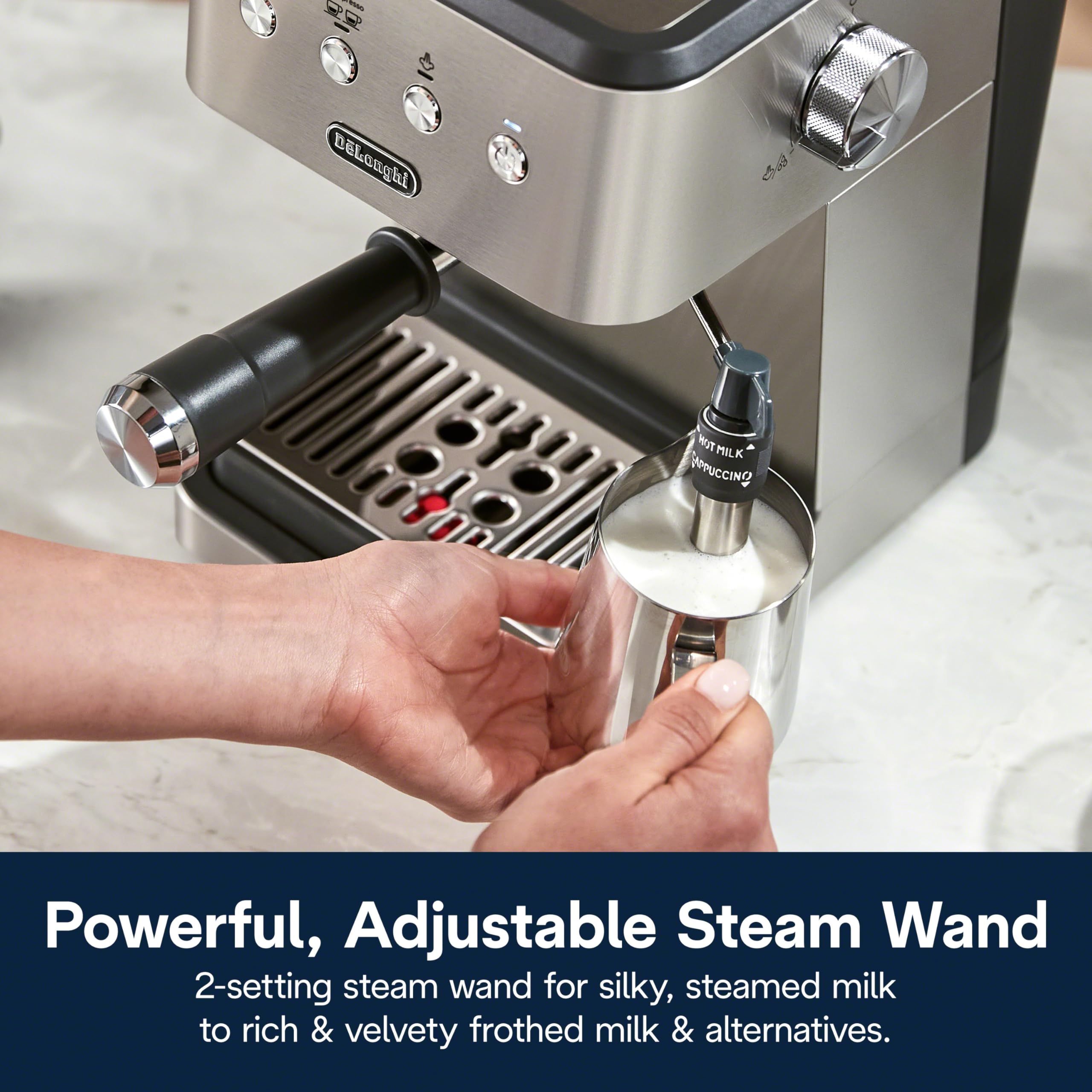De'Longhi Classic Espresso Machine, Milk Frother, Stainless Steel view 5