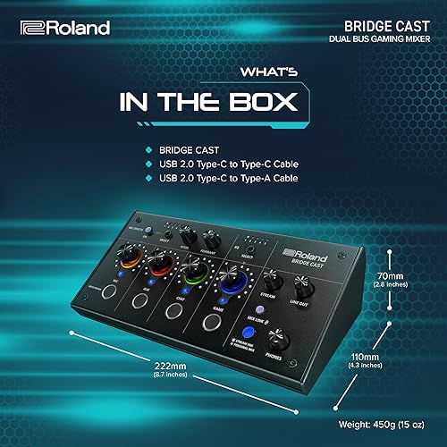 Miniatura 6 de Roland BRIDGE CAST - Mezclador de juegos de doble bus  Interfaz de transmisión de audio profesional y mezclador para jugadores en línea  Hardware