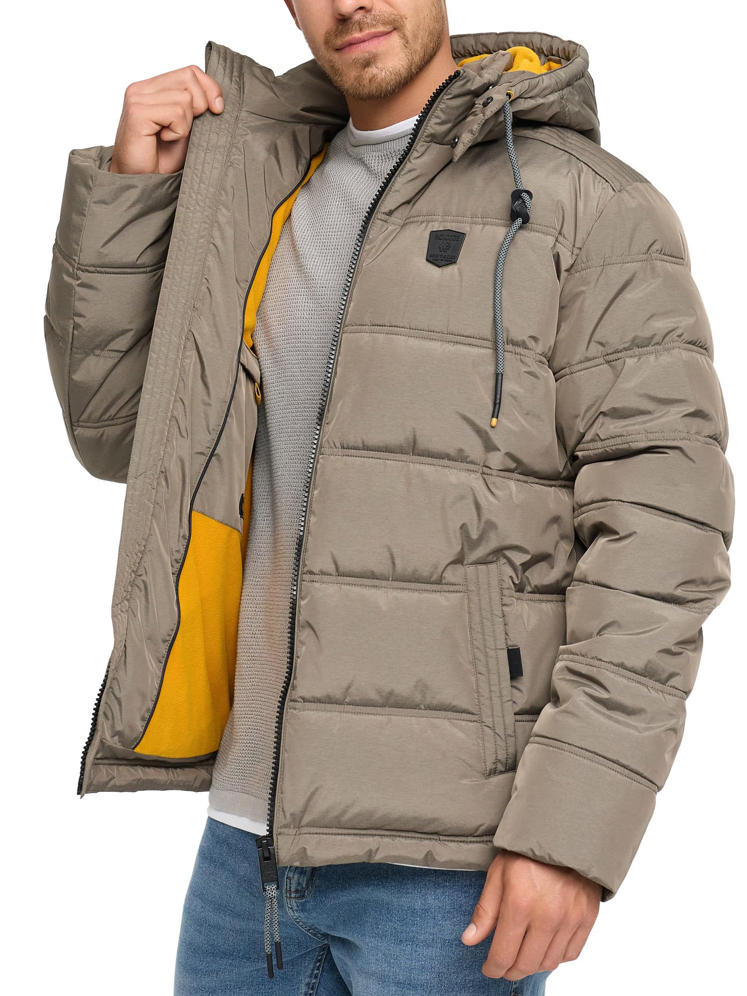 Indicode Herren INCoolios Winterjacke mit Kapuze und Fleecefutter
