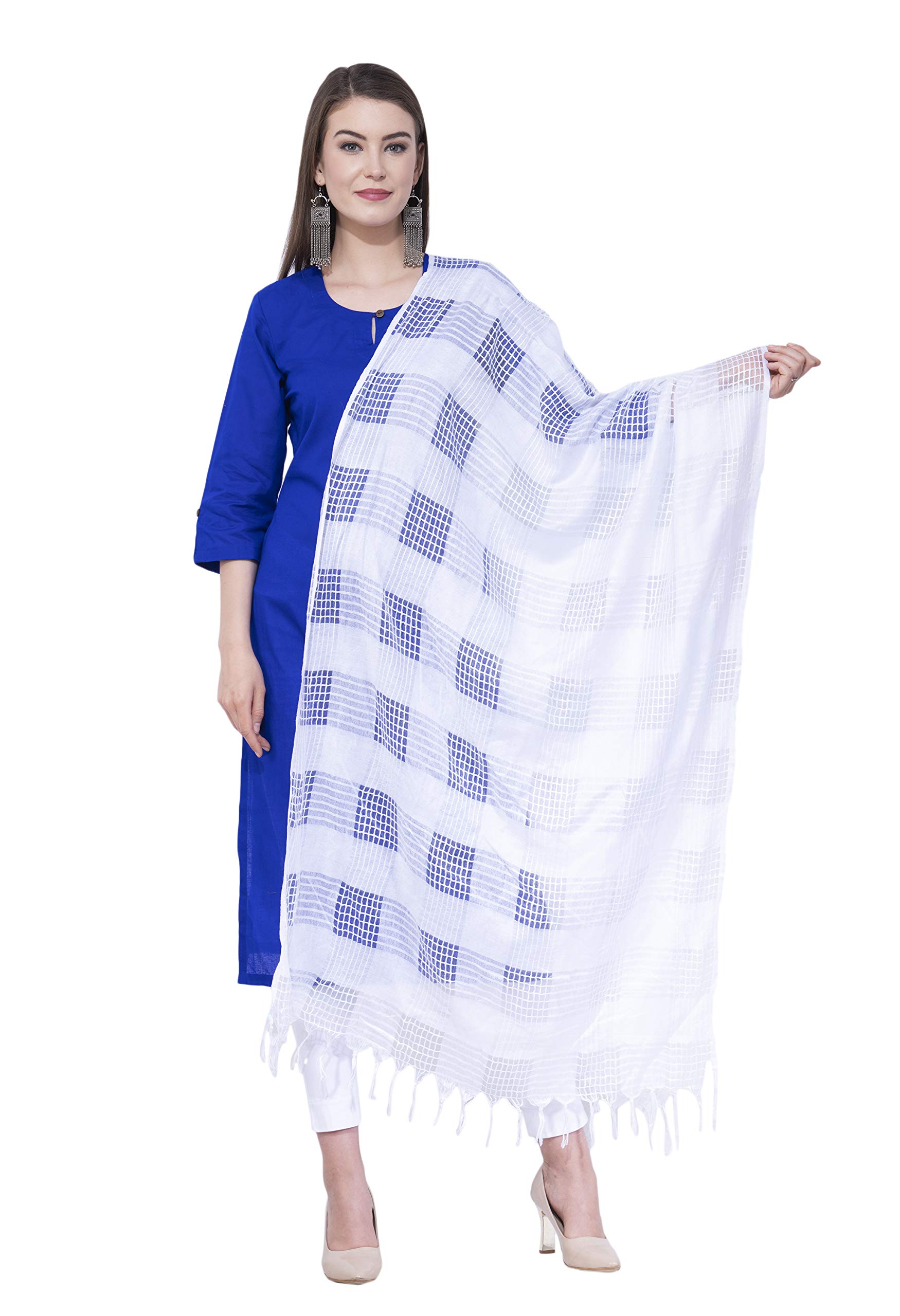 a r silk Women's Solid Cotton Regular Dupatta(SC-ARS0127,White)-picture-46