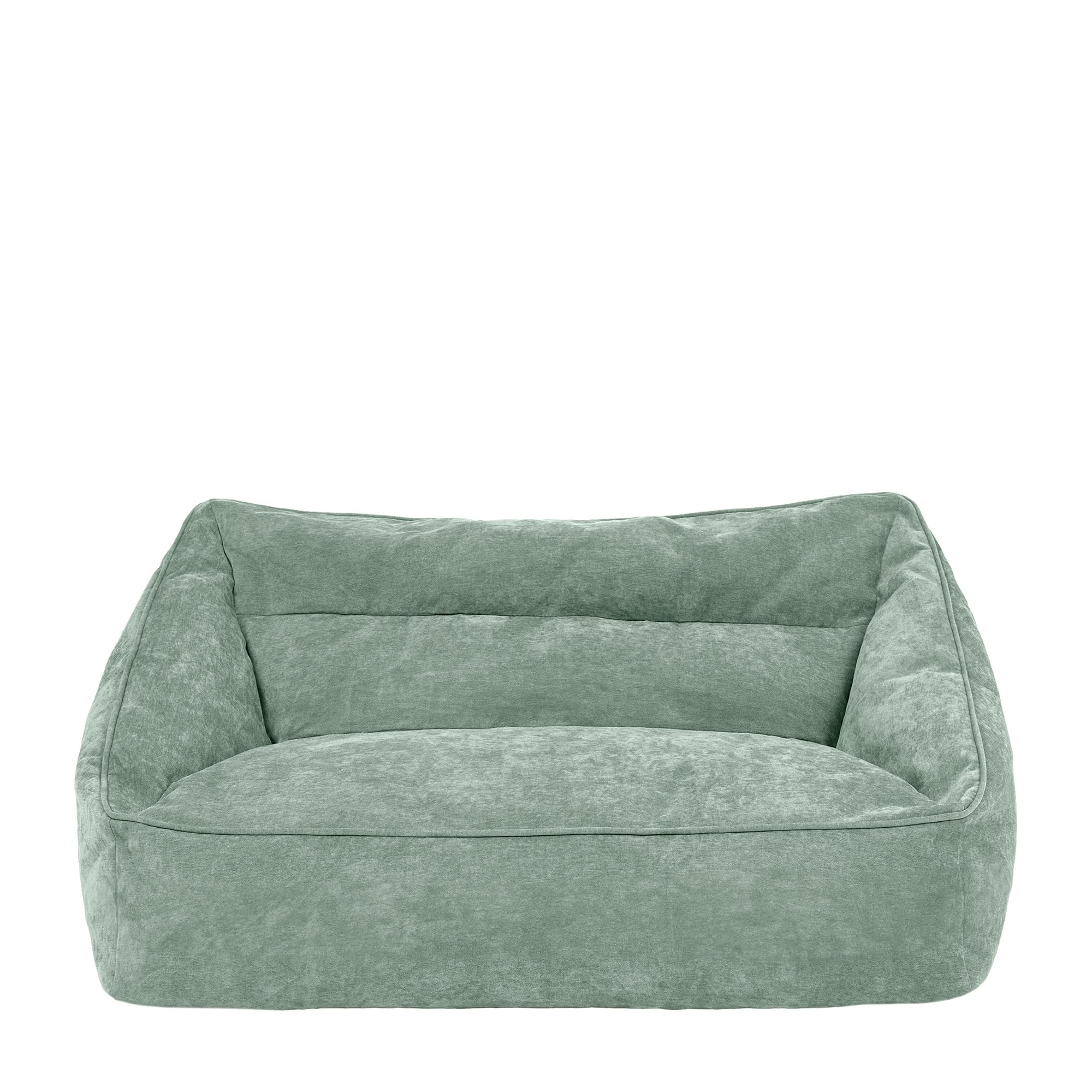 Icon Cecilia Sitzsack Sofa, Salbeigrün, Flauschiger Chenille Stoff, 2 Sitzer Sofa für Erwachsene, Riesensitzsack mit Füllung, Bequemer Sessel, Lounge, Wohnzimmer, Deko Wohnzimmer
