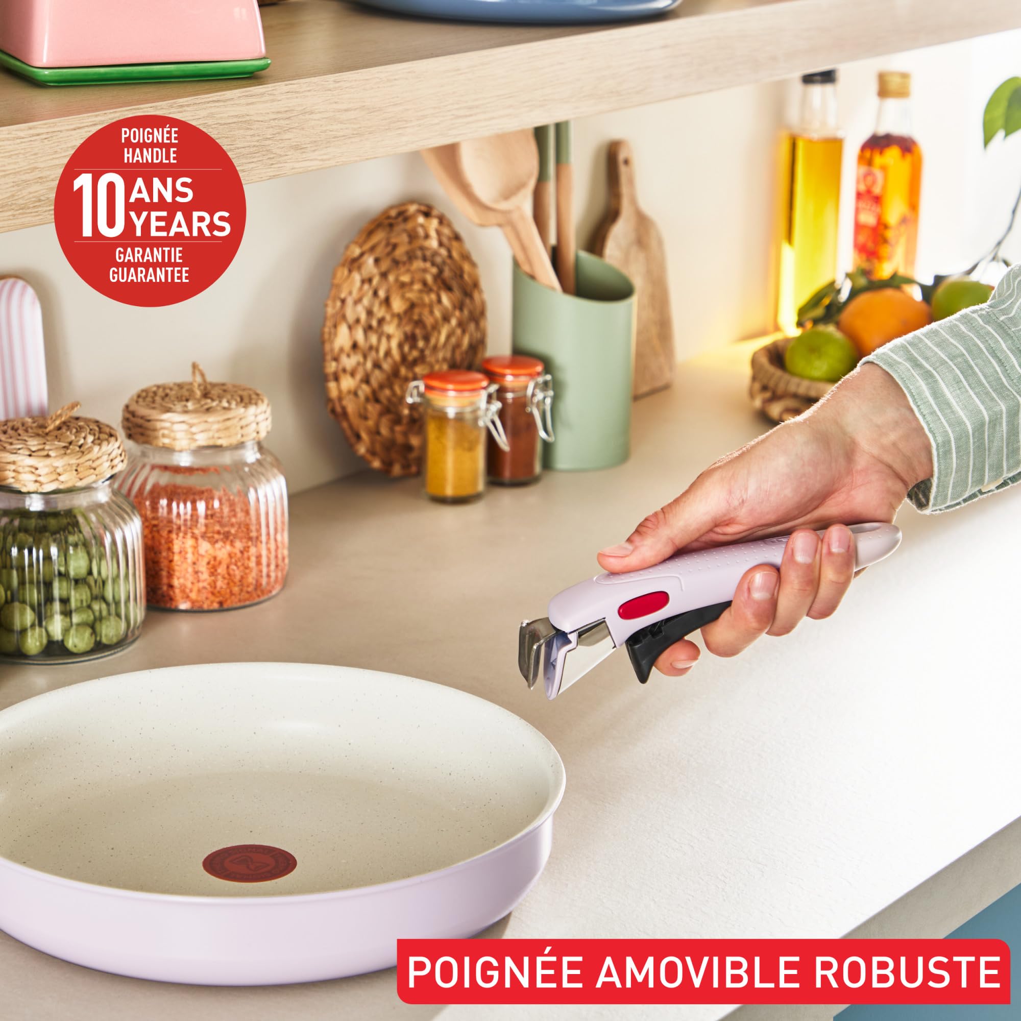 Tefal Ingenio Serenity, Batterie de cuisine 11pièces, Revêtement antiadhésif, Induction, Empilable, L830SB04 PINK