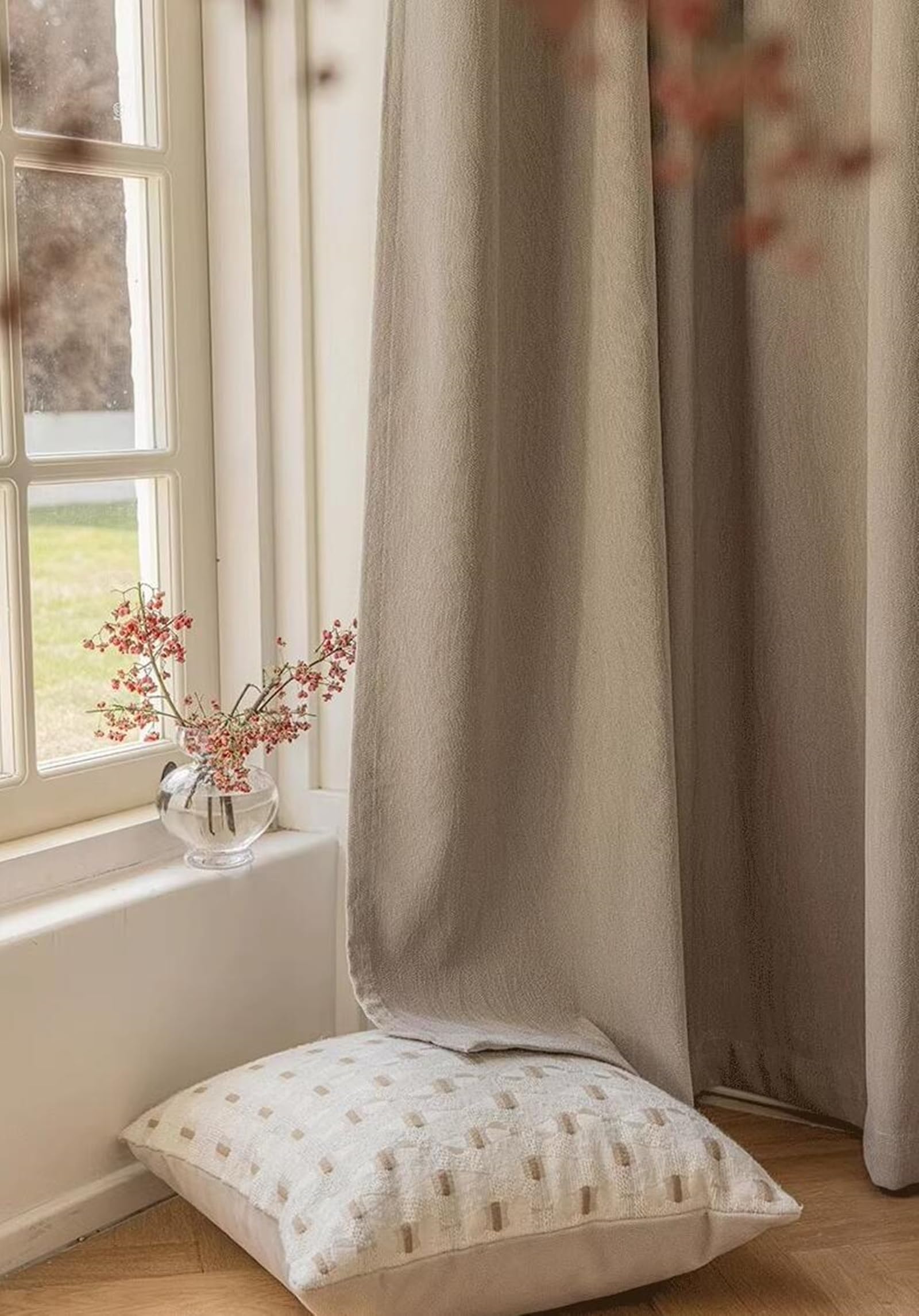 Rideau occultant de fenêtre Beydodo ambiance cosy pour chambre à coucher marron 102x214 cm