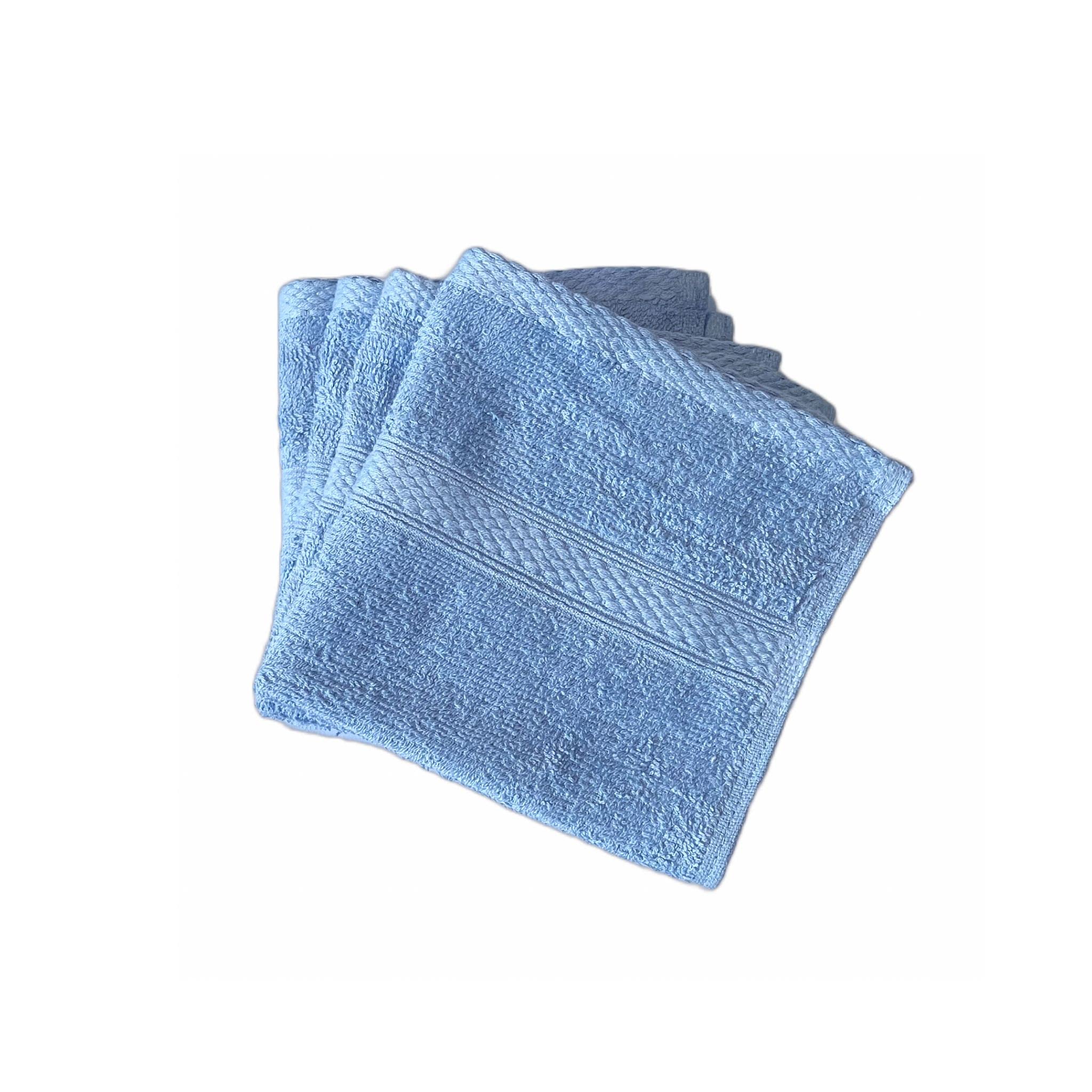 Salviette Viso In Cotone Egiziano 100% – Confezione Da 4, 30x30 Cm, 500 G/m² – Panno Struccante E Asciugamano Palestra (Bianco)