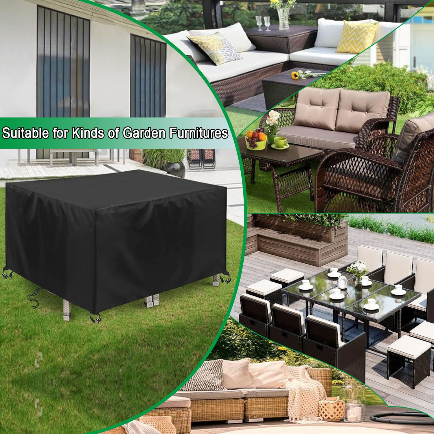 HYFBH Housse Salon De Jardin Exterieur 160x130x80cm/LxWxH