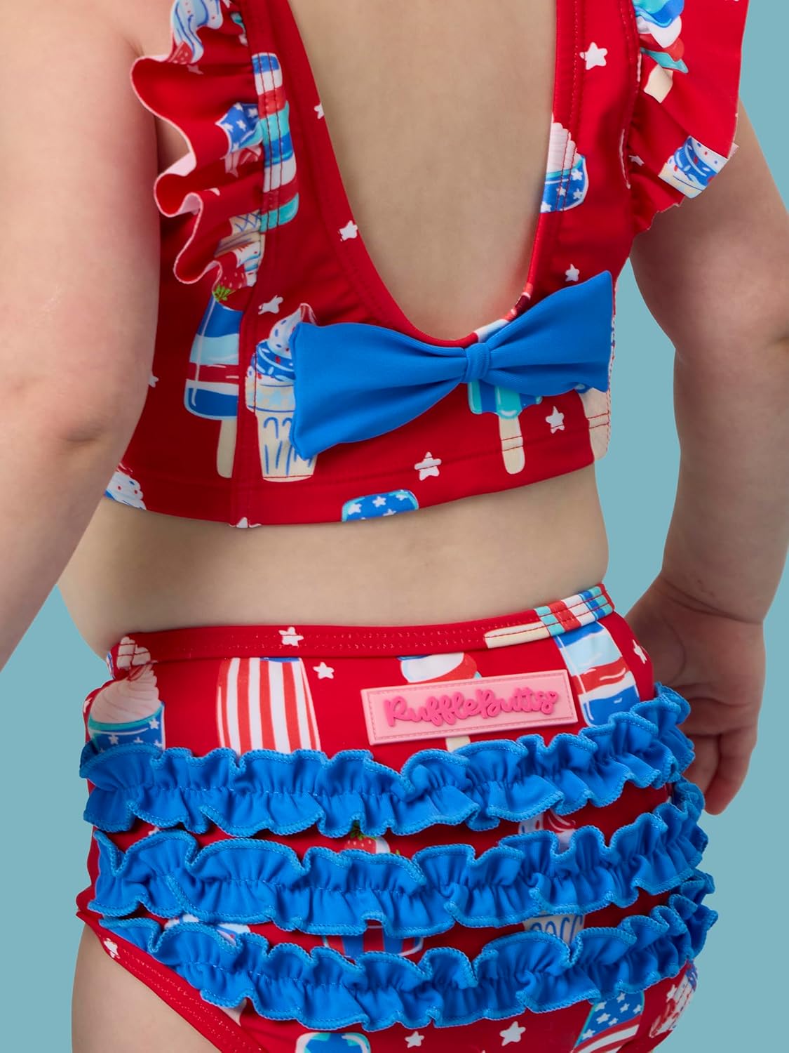 RuffleButts Baby/Toddler Girls UPF50+ Waterfall Tankini Two Piece Swimsuit