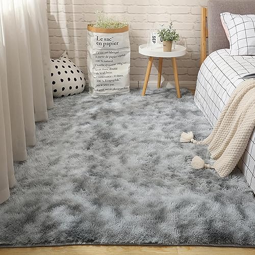 Miniatura 5 de Alfombra mullida para dormitorio, súper suave de 4.6 x 6.6 pies, alfombra lanuda para sala de estar, alfombra de interior mullida para dormitorio de