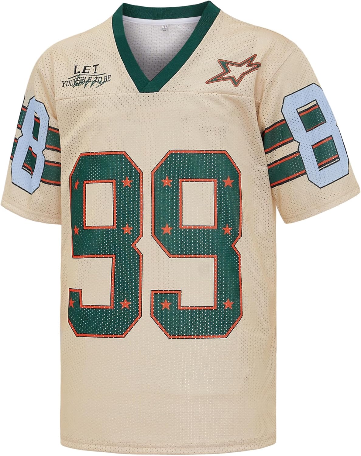 Mens Y2K Oversized V Neck Jersey Baggy Graphic T Shirt Vintage Streetwear Summer Tees Casual Loose Top S-3XL - Image 2