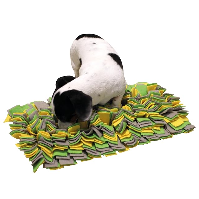 Kerbl Pet Alfombra olfateadora, 70x50cm, Amarillo/Verde/Gris, poliéster, Juegos de búsqueda y olfateo