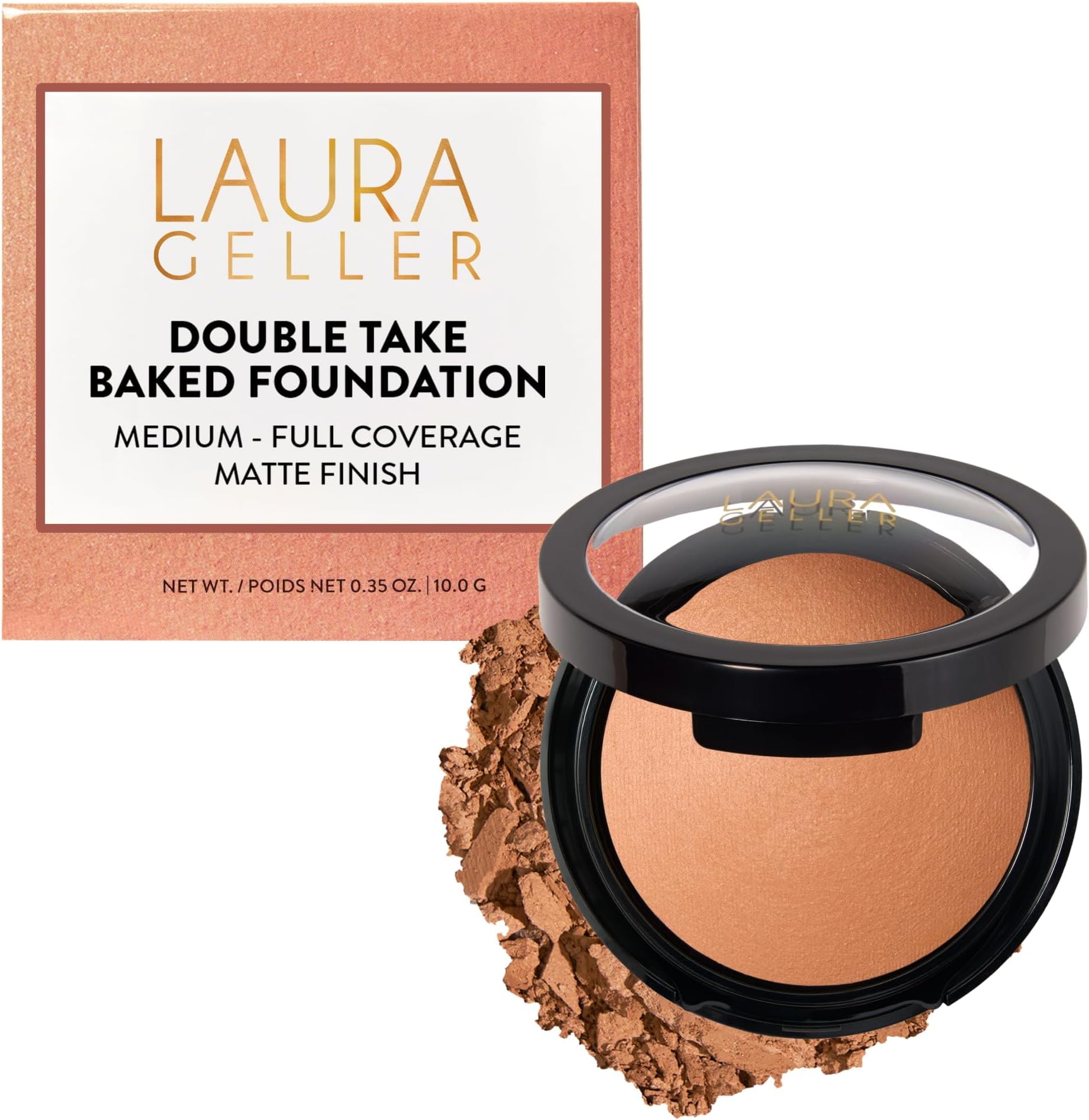 Baked Double Take Powder Foundation - Sand - Buildable Medium to Full Coverage - Matte Finish