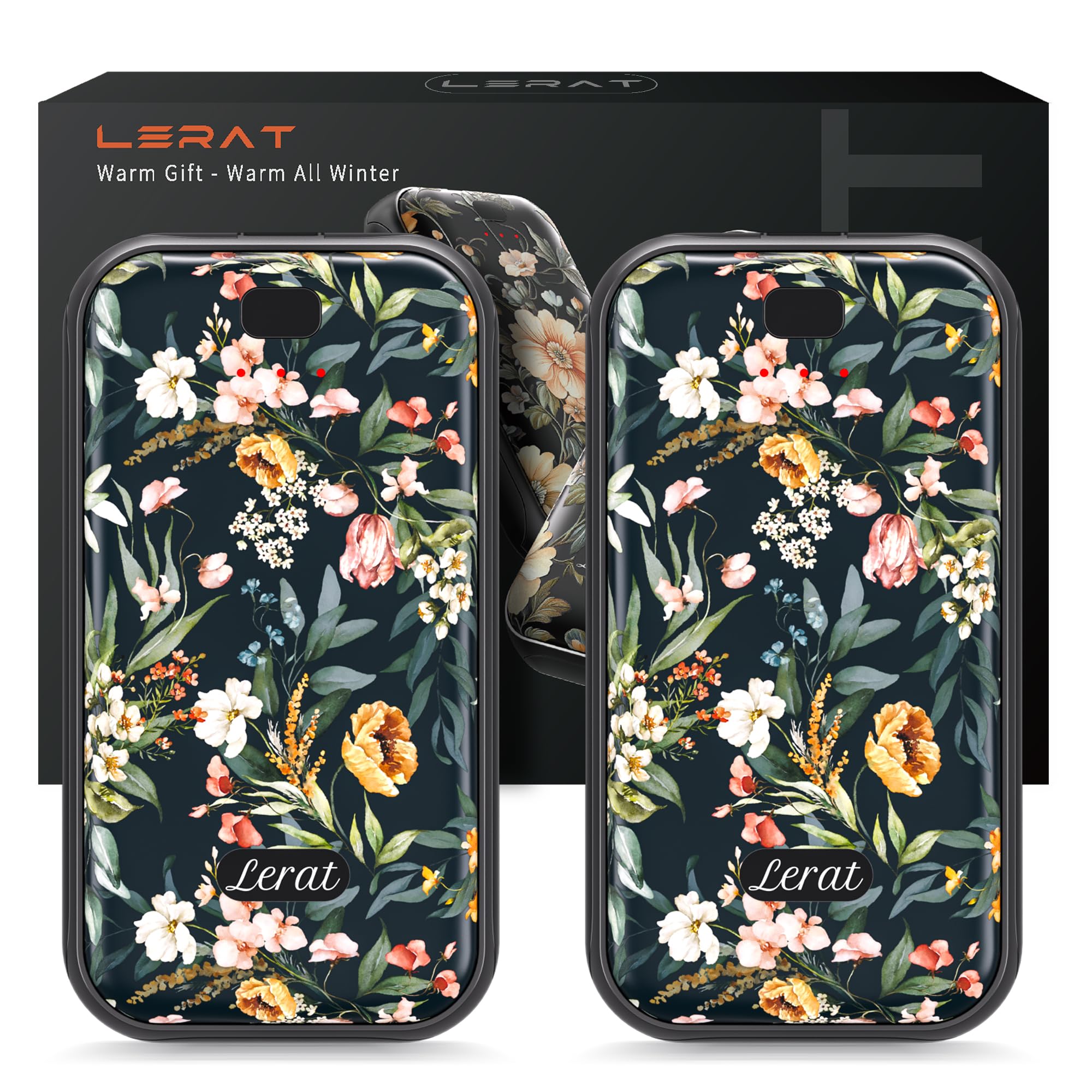 LEART – Lot de 2 chauffe-mains électriques rechargeables, chauffage rapide en 3 secondes, 3 réglages de chaleur, cadeaux portables et légers pour homme et femme, extérieur, camping, randonnée, ski