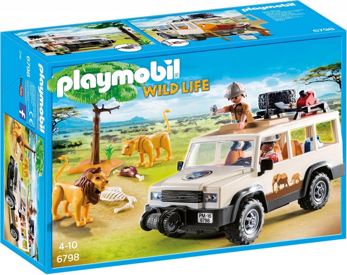 PLAYMOBIL Wild Life, 6798 Vehículo Safari con Leones, A Partir de 4 años