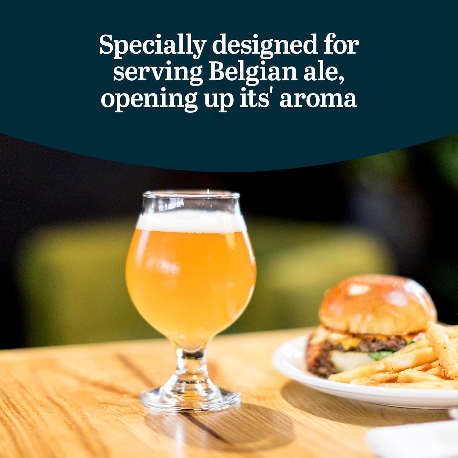 Libbey Craft Brews Classic Belgian Beer Glasses, Stemmed, Dishwasher Beer Glass Set of 4, 16 Oz, Tall Tulip Glasses for Belgian Ale, Lager and More - Image 2