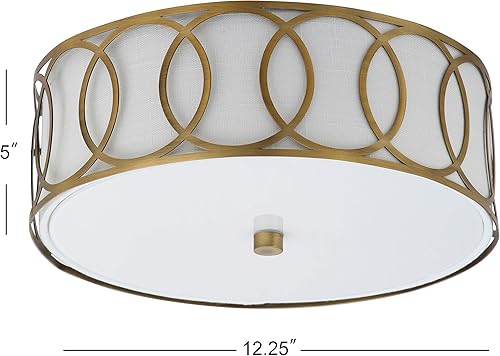 Miniatura 4 de JONATHAN Y JYL3502A Aria - 2 luces LED de metal de 12.25 pulgadas, montaje al ras contemporáneo, transicional regulable, luz cálida acogedora de