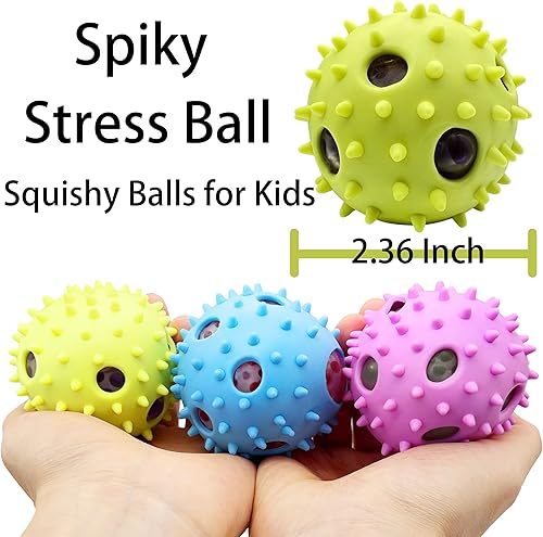 Miniatura 2 de Pelota sensorial con pinchos, juguetes estrujables para adultos (1 unidad), juguetes sensoriales para apretar, juguetes para aliviar el estrés,