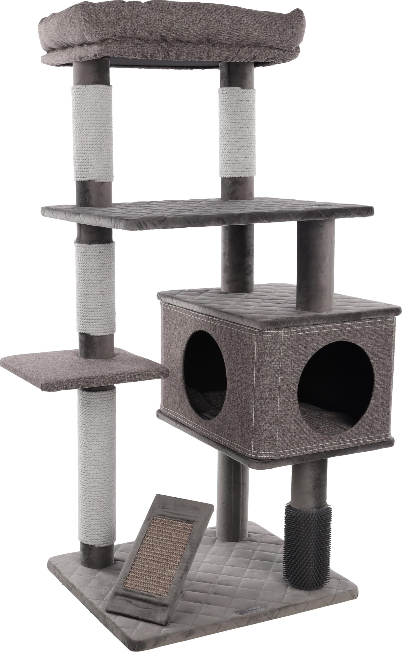 Arbre à chat Premium XXL Flamingo avec finitions sisal et panier amovible confort