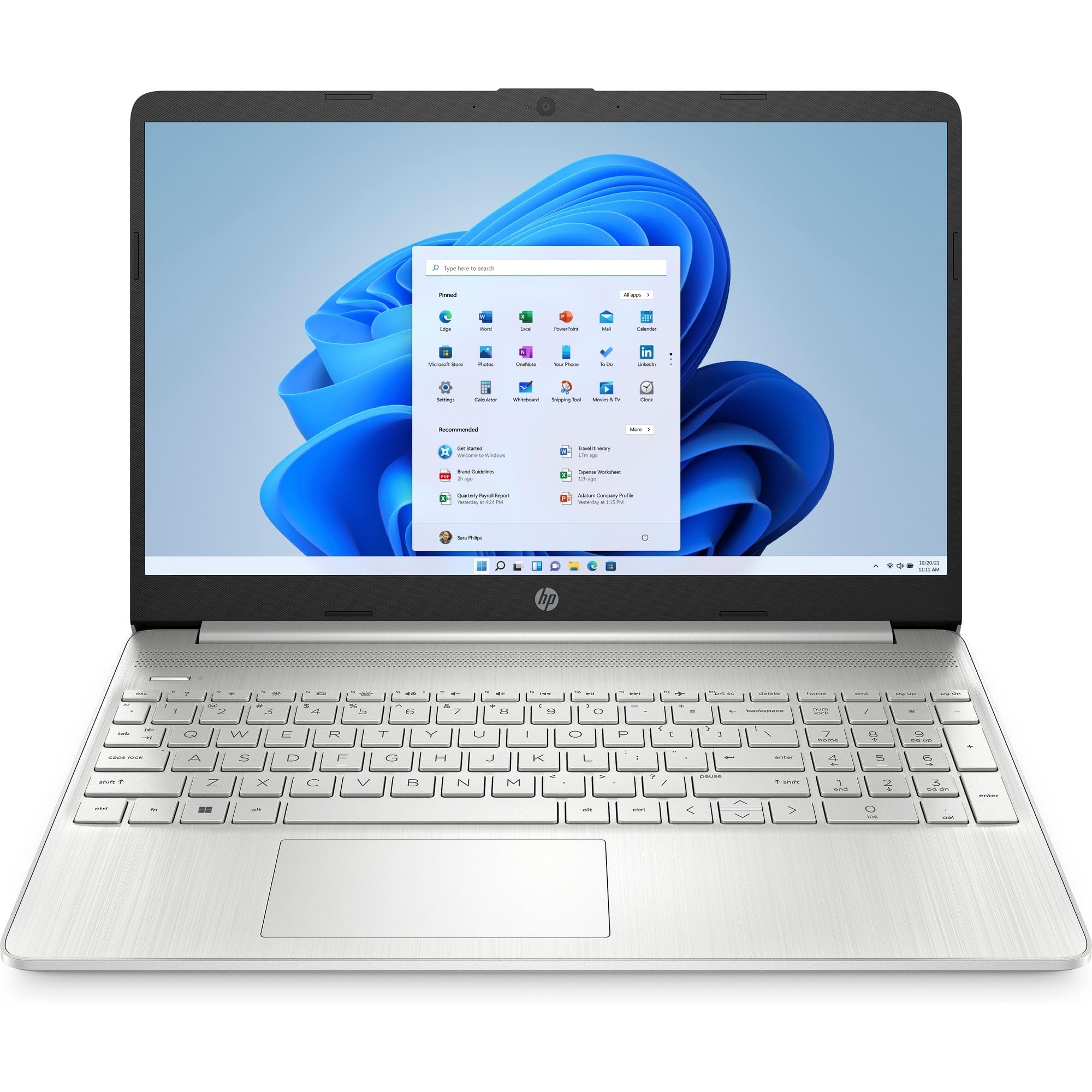 HP Laptop 15s-eq2012sl, AMD Ryzen 3 5300U, RAM 8GB DDR4, SSD NVMe 256GB, AMD Radeon, Display 15,6" FHD SVA, Antiriflesso, Ultraslim, Wi-Fi, BLE, Webcam HD, Lettore di Schede, Windows 11, Argento