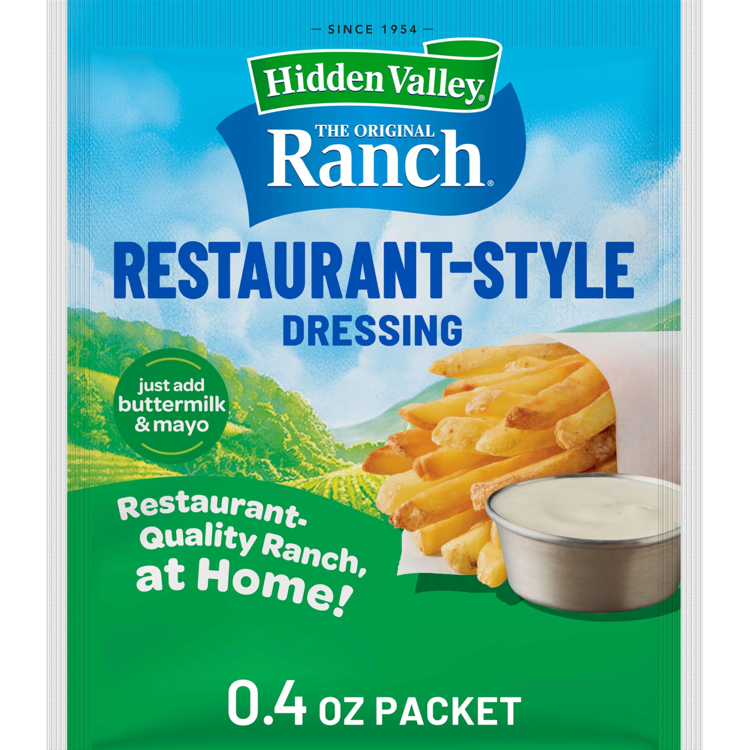 Hidden Valley Original Ranch Restaurant Style Dressing Recipe Mix, 0.4 Ounce (Package May Vary)