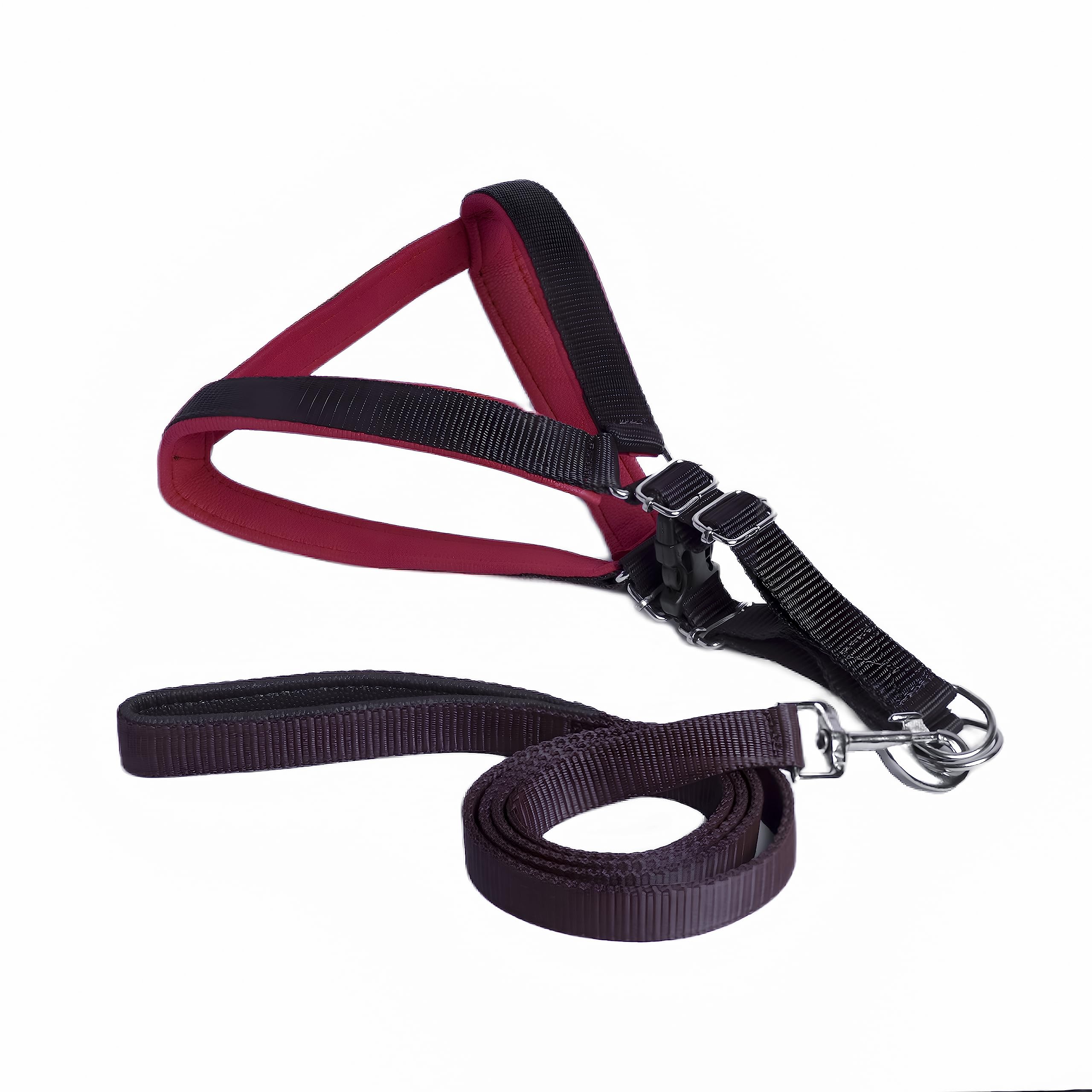 VIP Collection No Pull -Step in Soft Padded Dog Harness and Leash-Escape Proof Adjustable Combo for Walking Training Hiking Outdoor (Brown-Red, Medium) (B0CG4JXVJN) Amazon Price History, Amazon Price Tracker