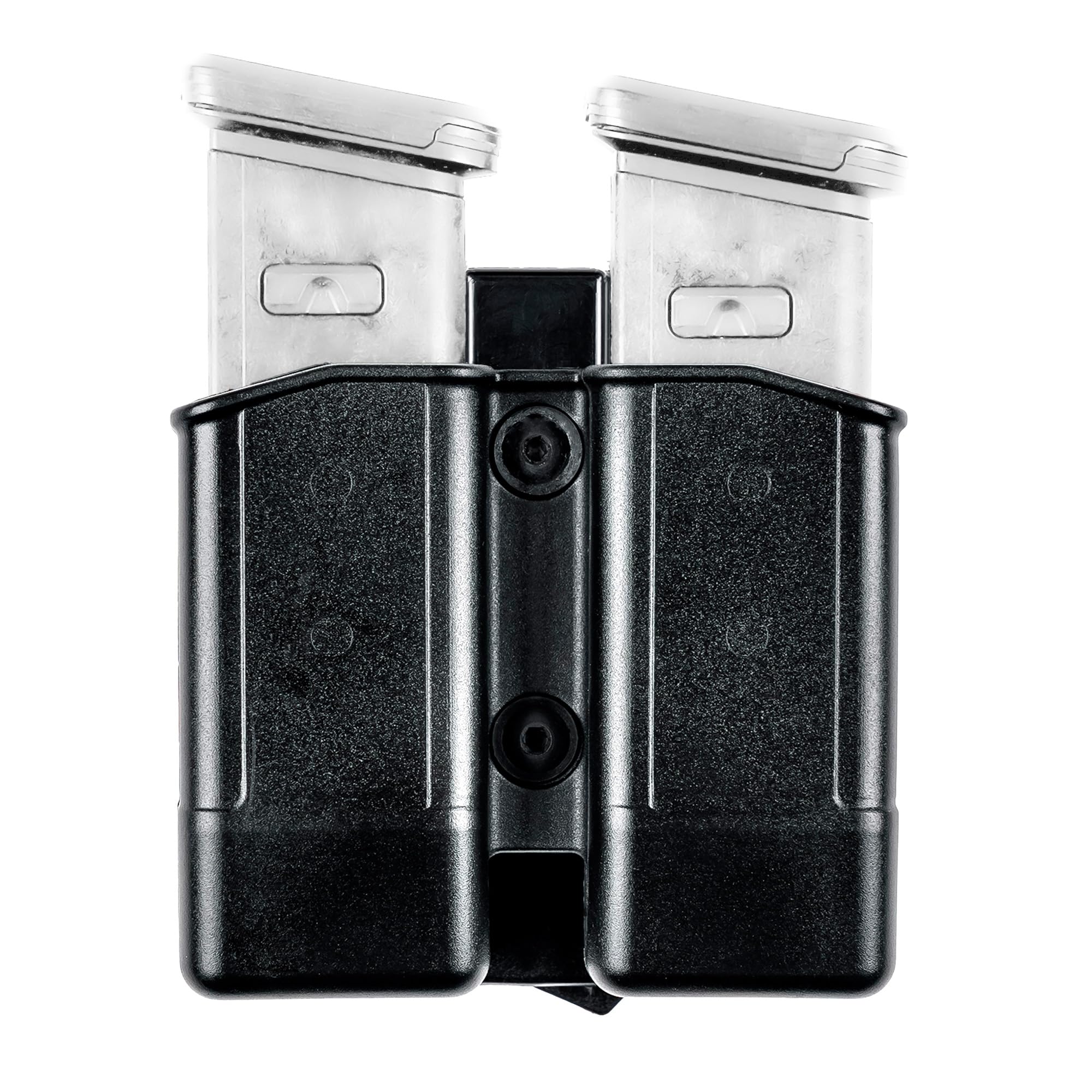 Hero’s Pride Edge OWB Double Pistol Magazine Case - Universal Fit with Rotating Belt Adapter - Single or Double Stack 9mm or .40 Magazines - Glock, Sig, S&W, & FN Compatible - Injection Molded Polymer