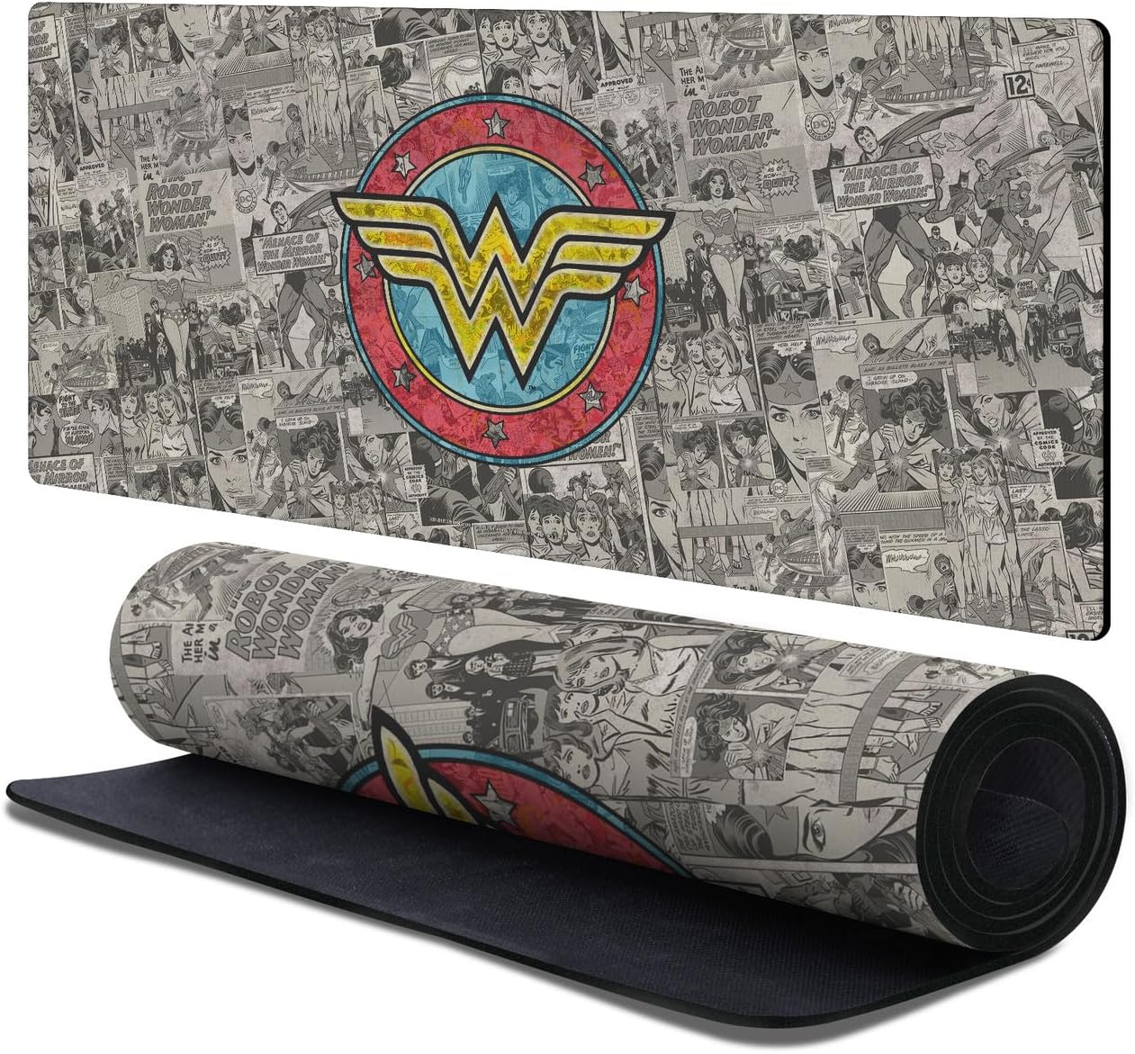Head Case Designs Officially Licensed Wonder Woman DC Comics Vintage Collage Comic Book Cover 37.4 x 15.75 x 0.16 inches (900 x 400 mm) - XL Gaming Office Desk PC Keyboard Mouse Mat Pad