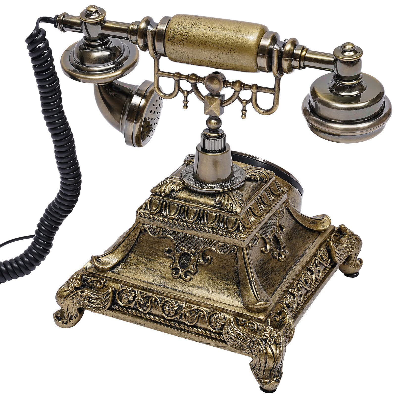 Teléfono Retro Antiguedades para Casa, Teléfono Antiguo, Teléfono Fijo con Dial para Teléfono Fijo, Mesa Retro para Oficina, Cafetería, Bar, Dormitorio, Decoración