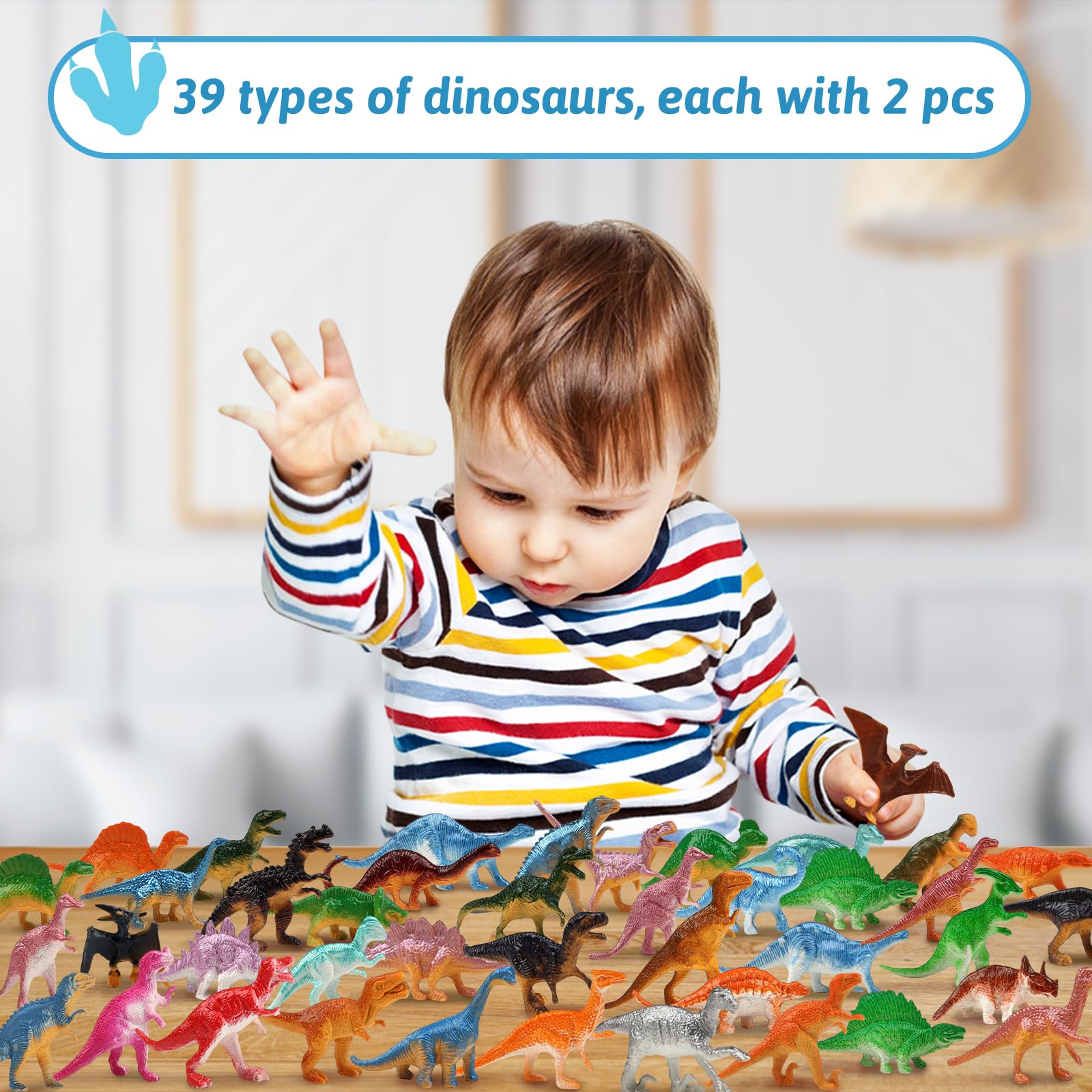 Set 78 Mini Statuette Dinosauro In PVC – Colorate, Dimensioni Varie, Per Decorazione Torte, Feste Compleanno, Giochi Bambini, Regalo