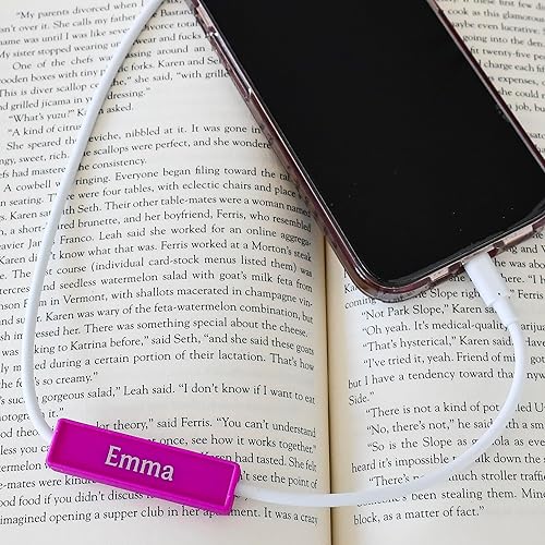 Miniatura 4 de Etiqueta personalizada para cables de carga de teléfono, para teléfonos móviles, tabletas y portátiles, magnética (gris azulado)