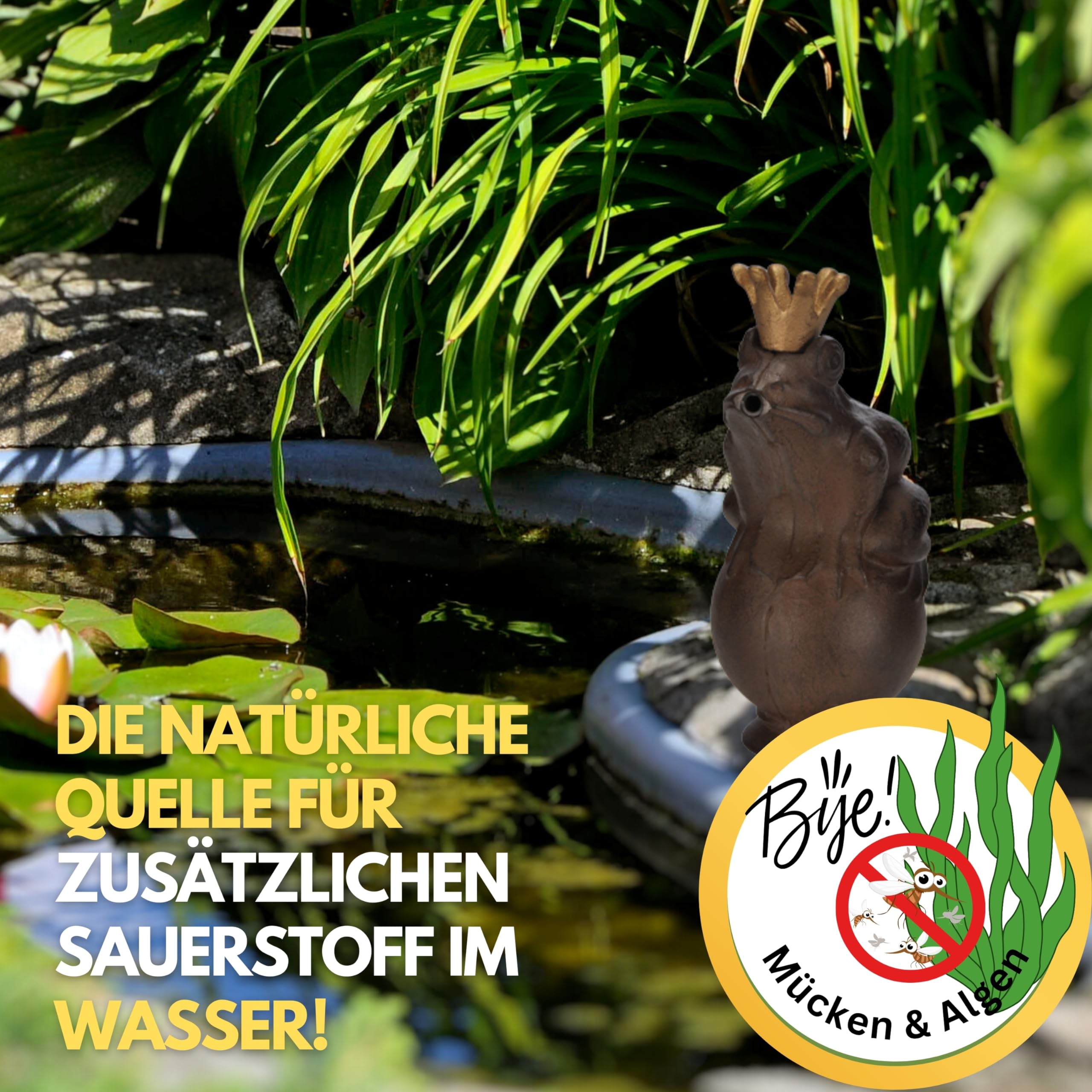 Schauer Wasserspeier Froschkönig/Frosch aus Gusseisen mit Elektro-Pumpe – Gartenfiguren für Gartenteich 22x11 cm - Frösche Deko Teichdeko Gartendeko Tiere Gartendeko Metall Teich Deko Garten