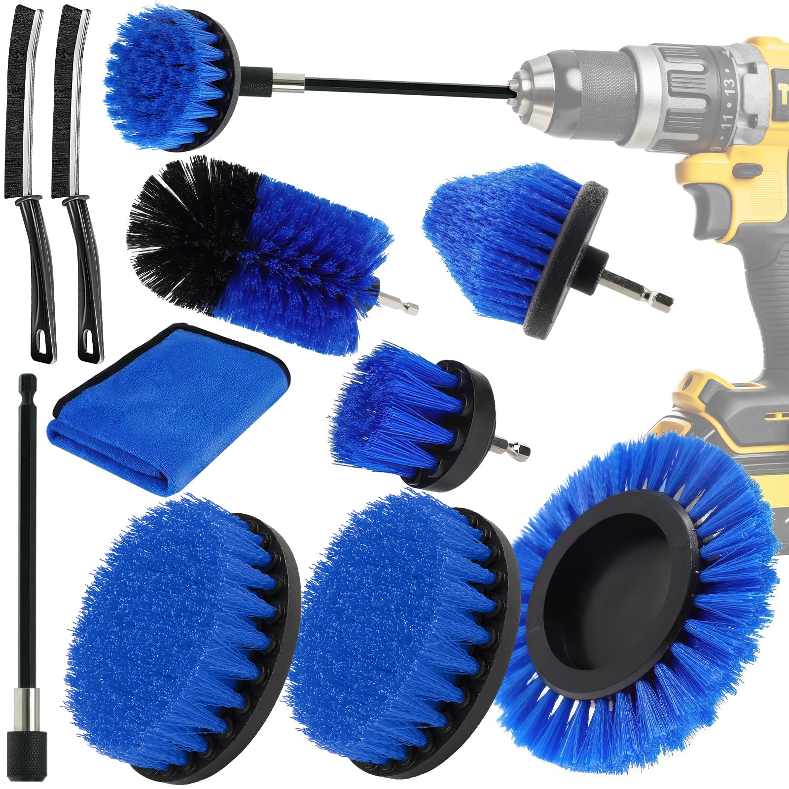 Kit De 16 Brosses à Joint – Pour Nettoyer Carrelage, Fissures, Tuyaux, Douche, Salle De Bain Et Cuisine - 8